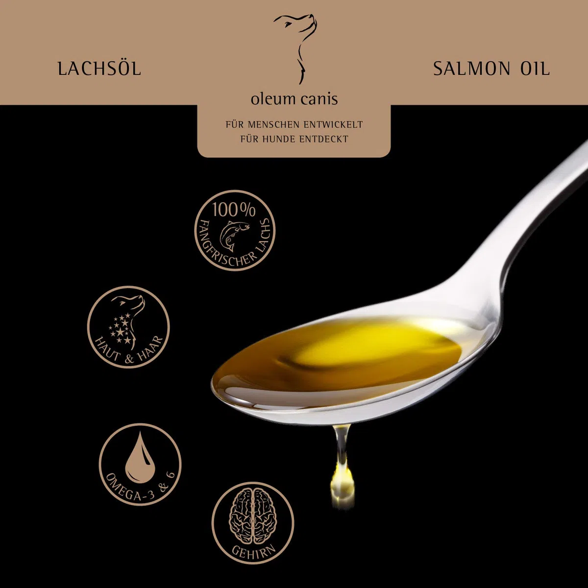 GranataPet Oleum Canis - Olio di Salmone, integratore Alimentare per Cani, Olio di Salmone Gustoso, con acidi Grassi Omega-3 e Omega-6, 1 x 1000 ml