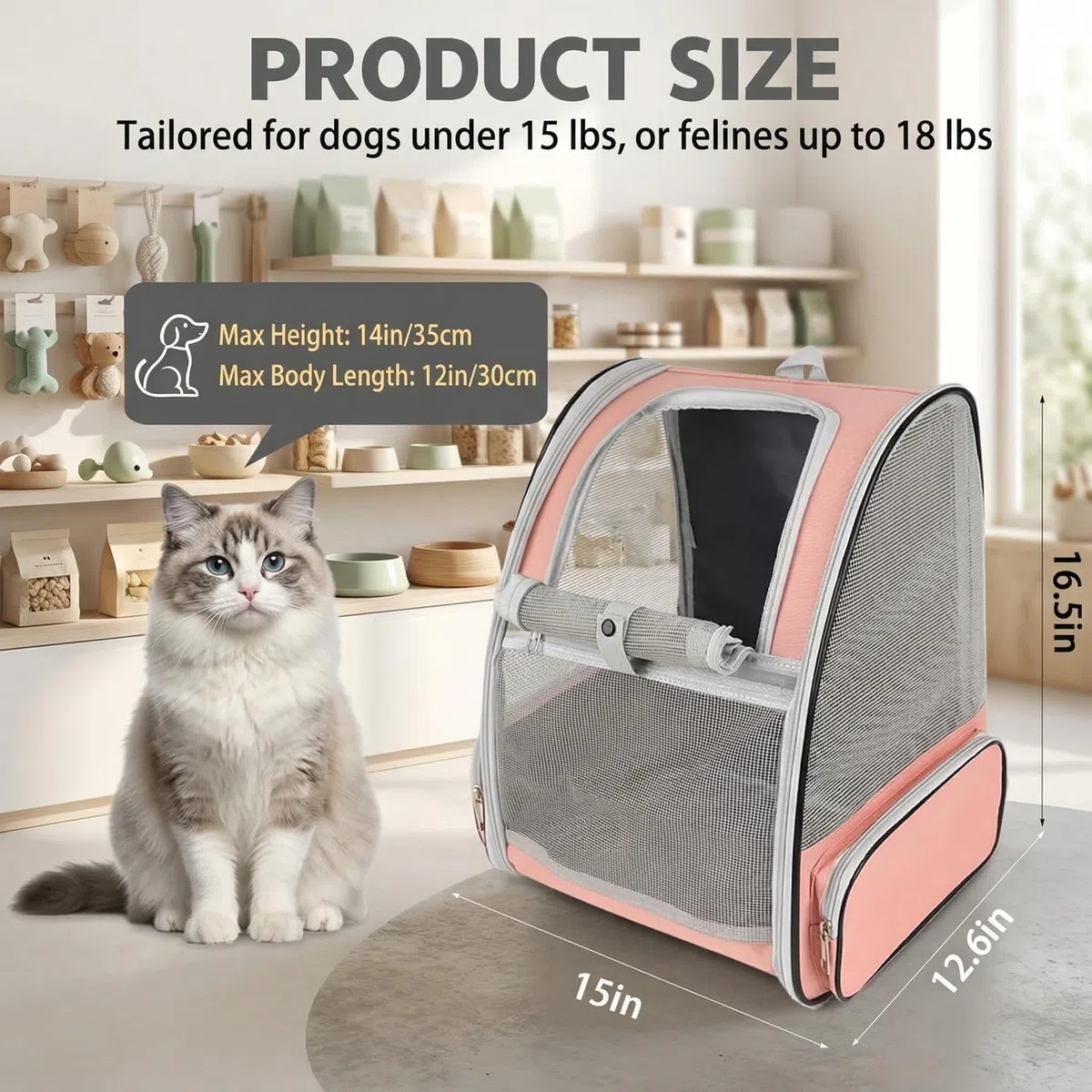 Zaino trasportino per animali domestici approvato dalle compagnie aeree design capsula spaziale con rete ventilata cinghie regolabili confortevoli piccoli borsa viaggi escursioni e campeggio