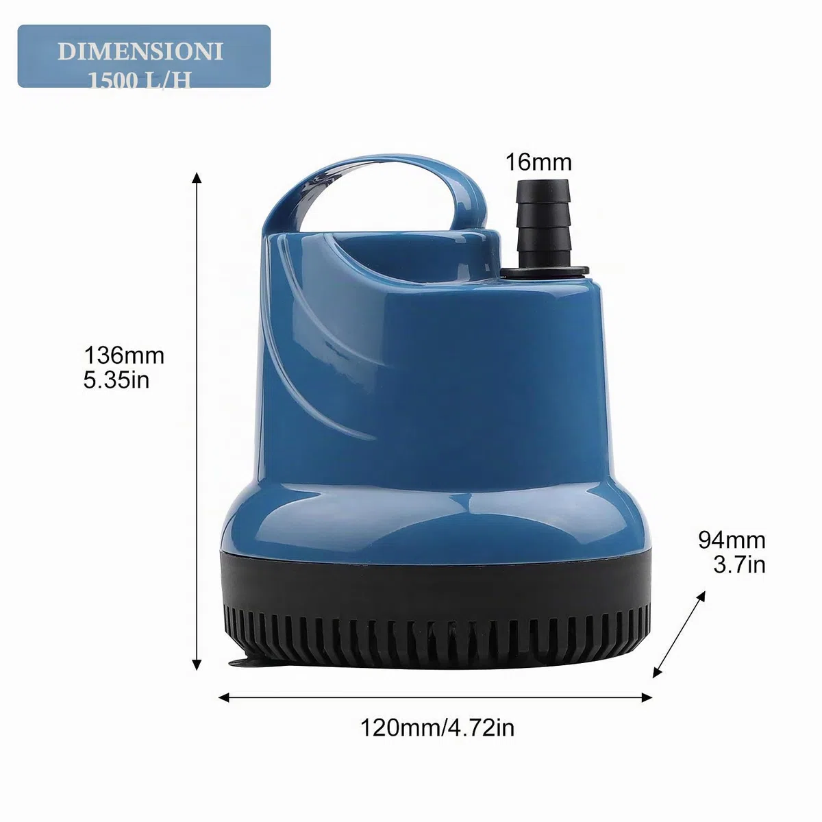 EXLECO Mini Pompe À Eau Submersible 1500L/H 20W 230V Pompa Sommergibile Pompa Acqua con Spina Pompa Fontaine Hauteur de Refoulement 1,6 M Câble 1,8M pour Jardin, Aquarium, Étang