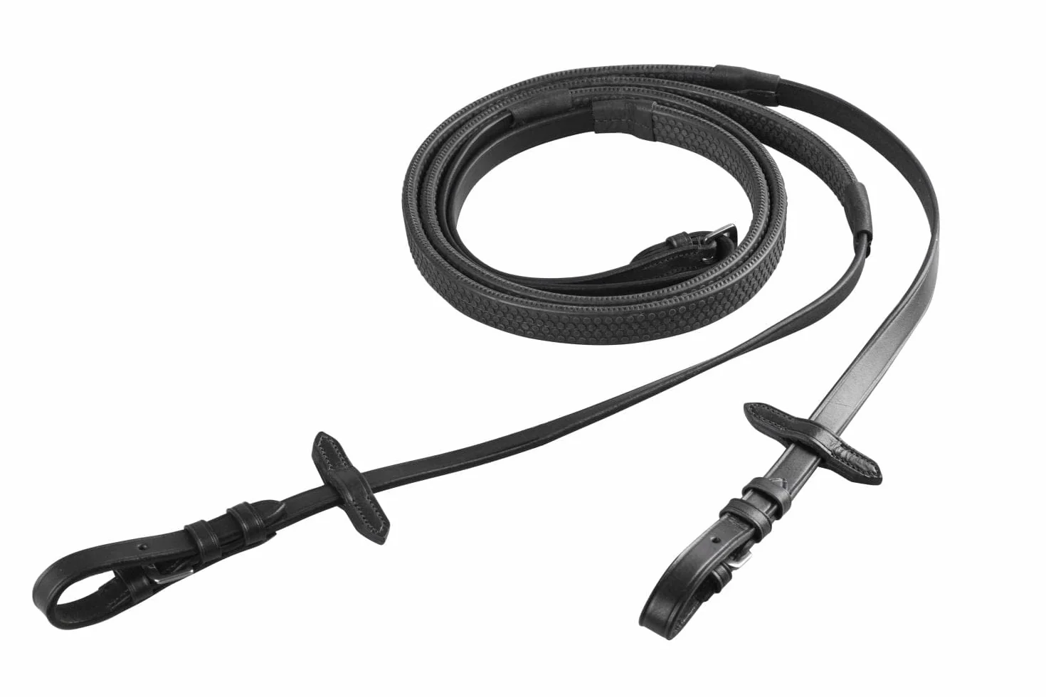 Start Equitazione redini in Gomma Modello Antiscivolo (Pony, Nero)