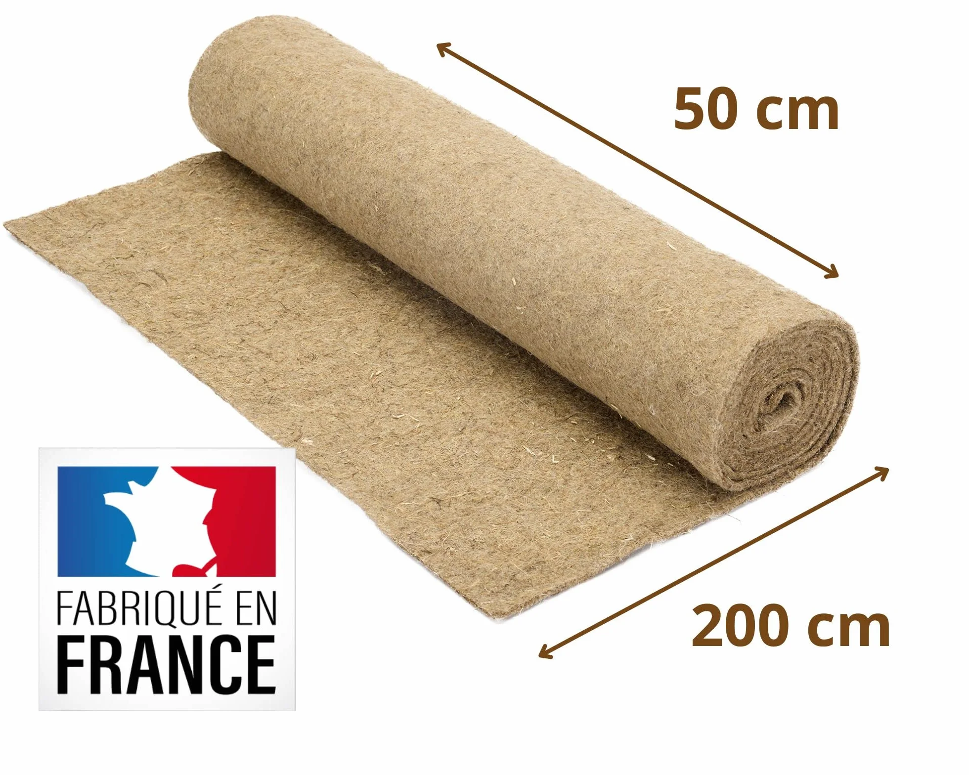 La cordeline Tappeto Lettiera Canapa per roditori 50 cm x 2 m - per conigli, porcellino d'India.., naturale