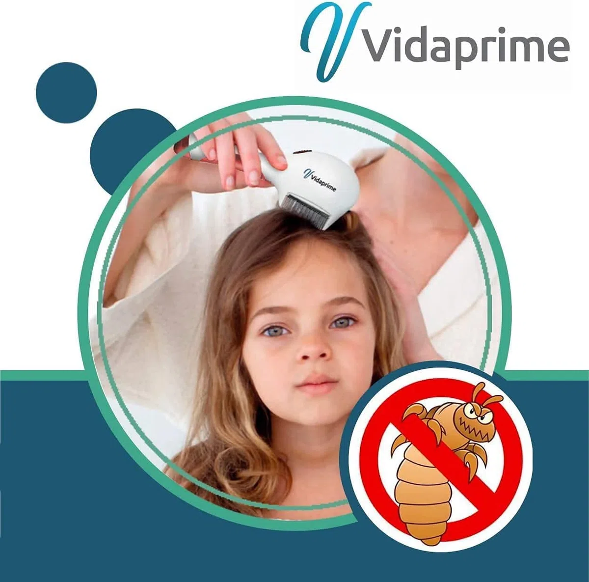 Vidaprime - Pettine elettrico antipidocchi e lendini, efficace, cura ottimale dei capelli, professionale