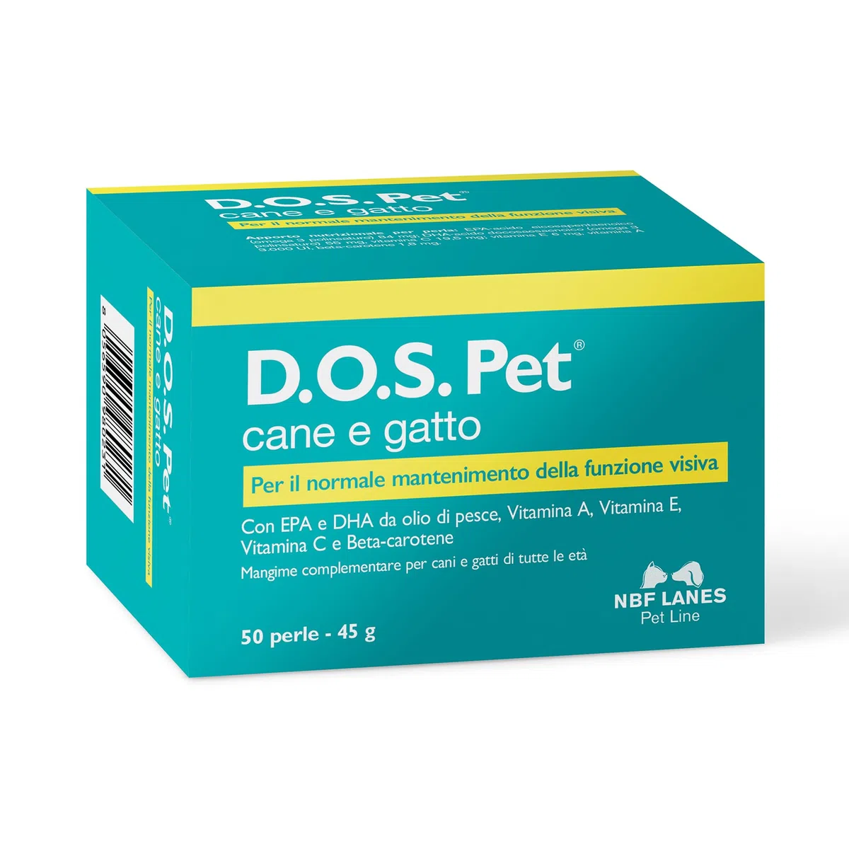 NBF Lanes | D.O.S. Pet Cane e Gatto, 50 Perle Appetibili, per il Normale Mantenimento della Funzione Visiva