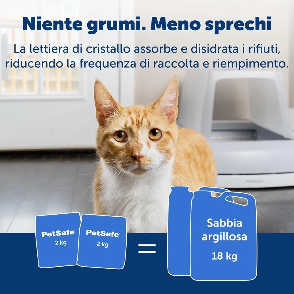 PetSafe - Lettiera per Gatti Premium Non Agglomerante Cristalli ScoopFree - Controllo degli Odori, Bassa Dispersione, Senza Polvere - Lavanda, Confezione da 2