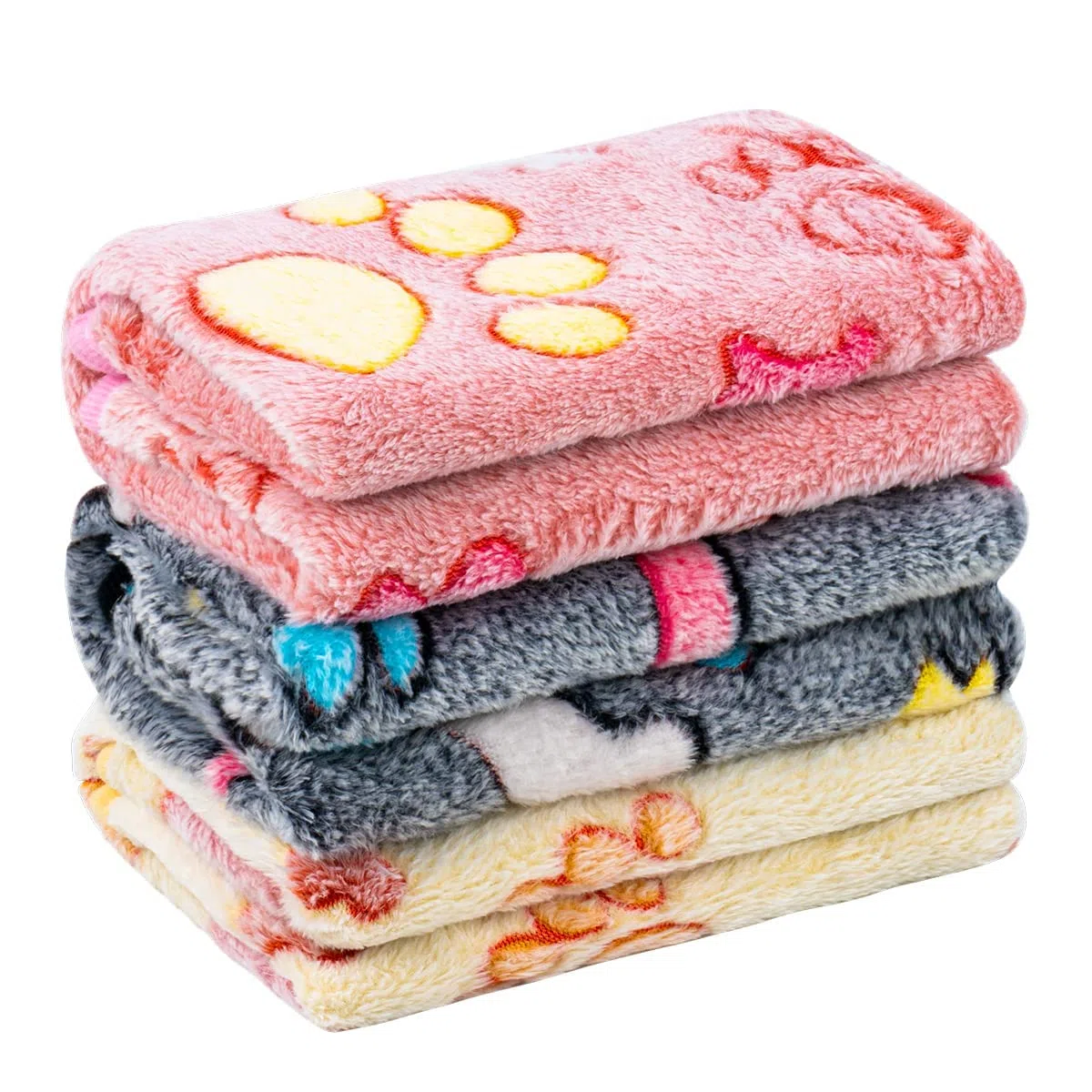 MICOOYO Coperta per cuccioli e gatti lavabile, confezione da 3 coperte per cani per gatti gattini cuccioli, coperte per animali domestici per cani di taglia piccola media grande (zampe ossa, M)