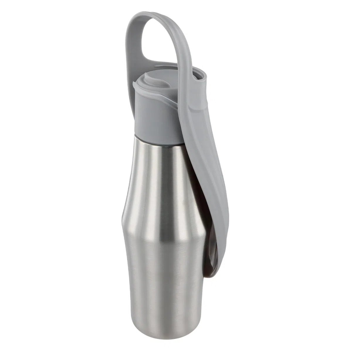 Borraccia Cane Portatile, 750ml Borraccia per Cani Antigoccia con Ciotola, Acciaio Inox Dispenser Acqua per Passeggiate Viaggi, Ciotole per Cani da Viaggio, Grigio