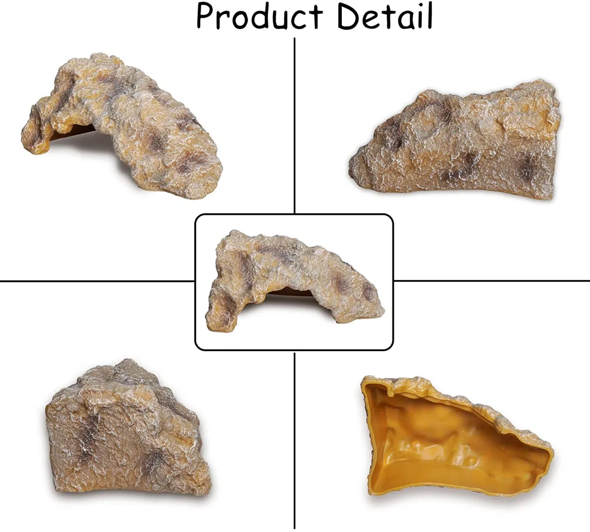 Pelli di rettili Roccia Rettile Grotta Nascondiglio Terrario Habitat Decor Ornamento per Piccole Lucertole Drago Barbuto Serpente Tartaruga Rane Anfibi Grande