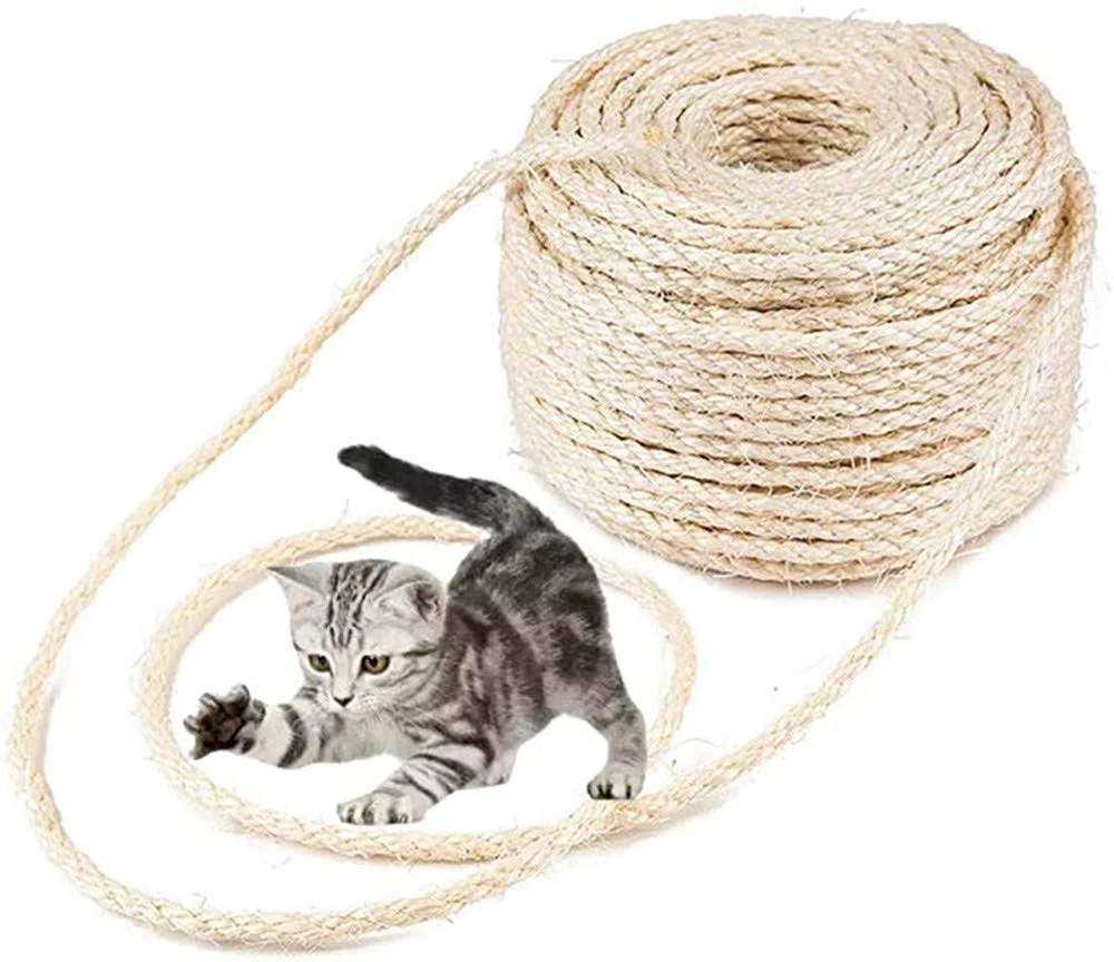 Corda in sisal per tiragraffi per gatti in sisal naturale, 6 mm (6 mm, 50 m)