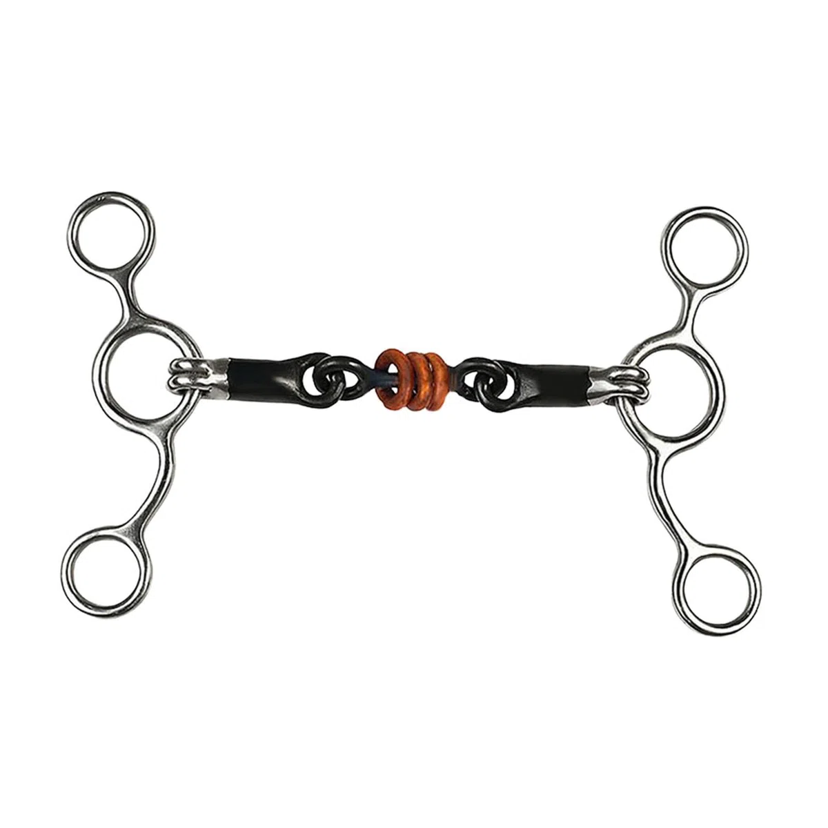 Fenteer Morso per Cavallo con Ganci per Catena, Morso per Bavaglio con Rullo per Guance, per Cavalli da Prestazione, 135 mm