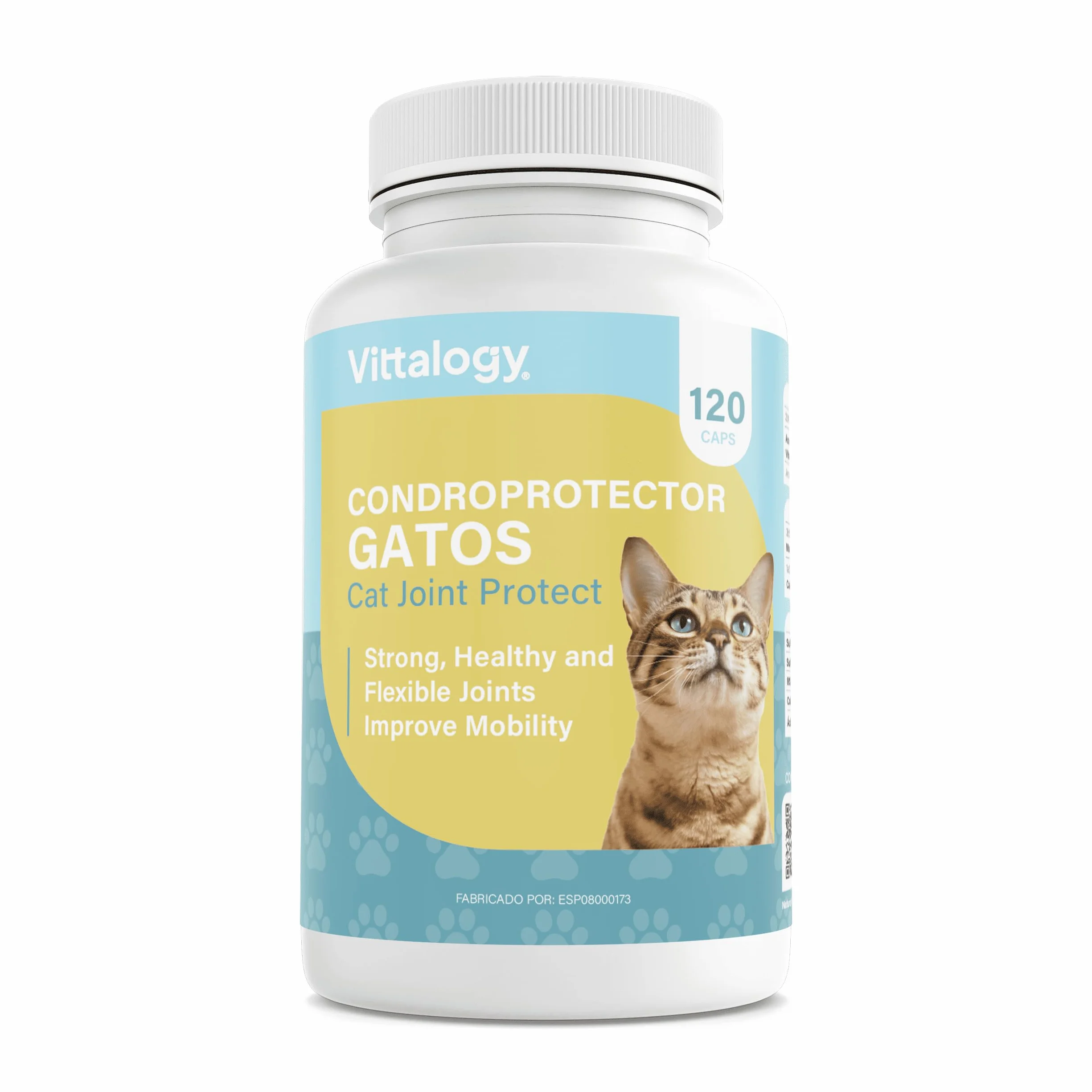 Condroprotettore per gatti. Antinfiammatorio naturale con collagene, condroitina, ialuronico e curcuma. Integratore alimentare per fianchi, articolazioni e cartilagini - 120 capsule