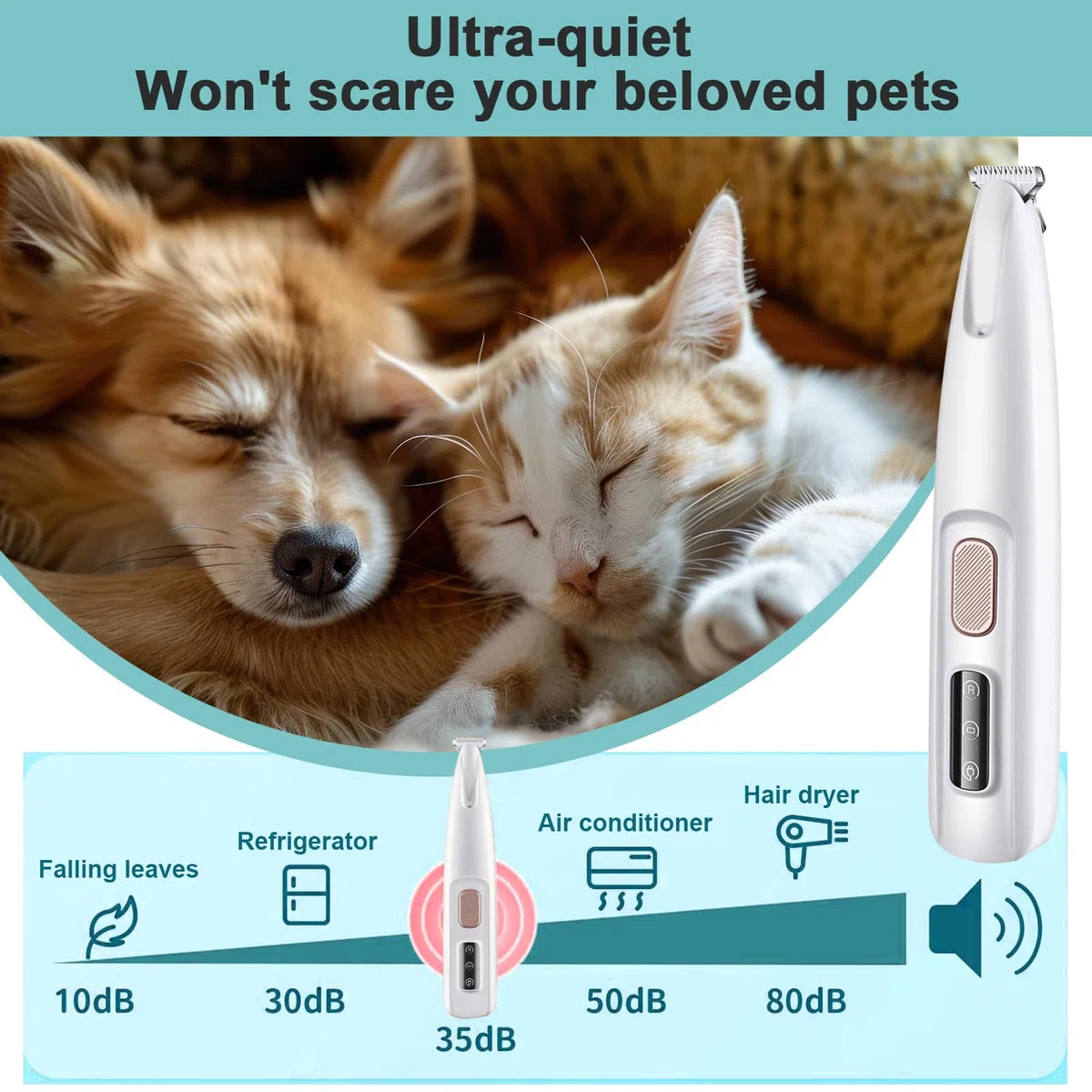 Tosatrice per Cani Professionale Senza Fili con Luce LED - Trimmer per Zampe Silenzioso Ricaricabile per Gatti e Cani Zampe, Faccia, Orecchie, Corpo, Include Spazzola & Olio