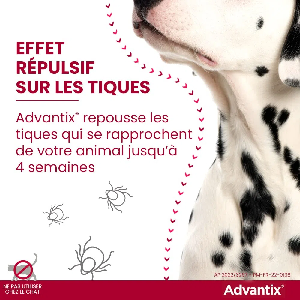ADVANTIX 6 pipettes antiparasitaires - Pour tres petit chien de 1,5 a 4kg