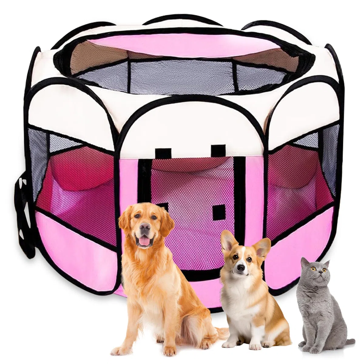 Scarico pieghevole per cuccioli, per cani e gatti, portatile, pieghevole, impermeabile, in tessuto Oxford, per cani, conigli