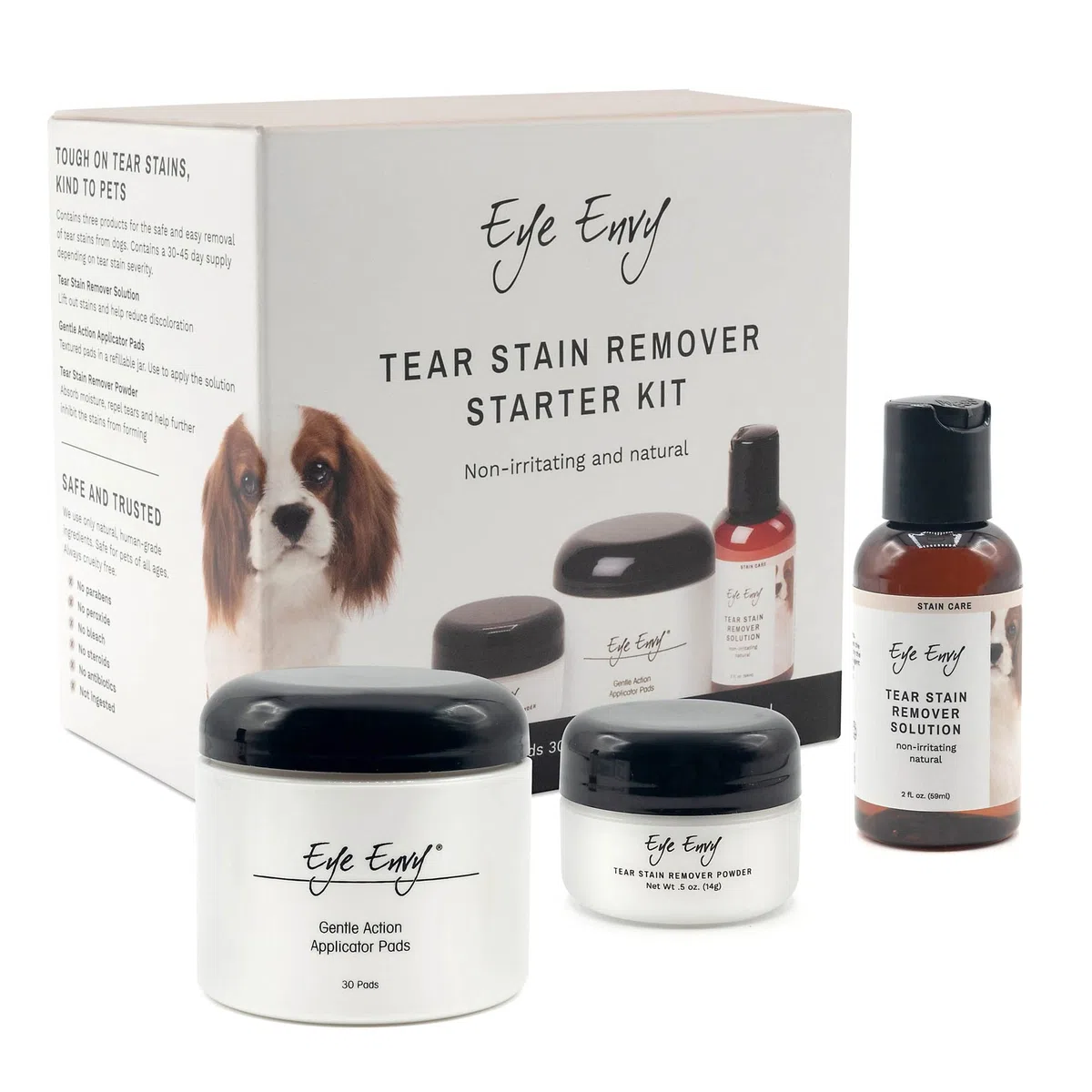 Eye Envy Kit per smacchiare lacrima del Cane | Tear Stain Essentials in Un Kit in Un Sistema a 2 Fasi | Dura 30-45 Giorni | Soluzione 2 Once fluide