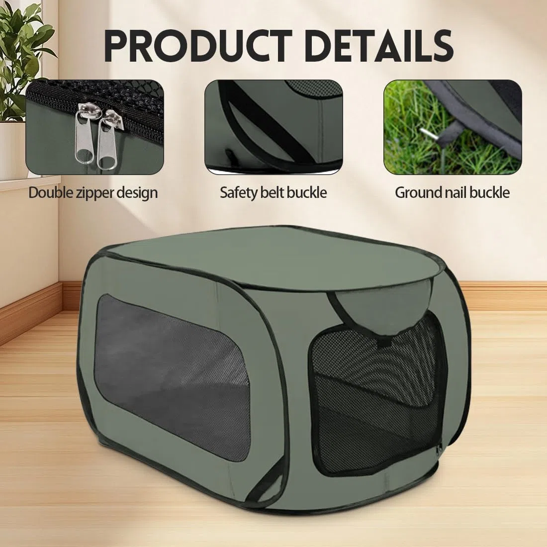 Trasportino pieghevole per cani e gatti 92x52x52cm, borsa trasporto doppia apertura per viaggio in auto, adatto per animali fino a 30kg