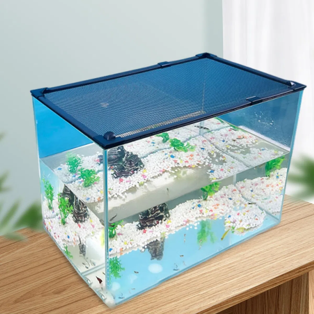 Copertura in Rete di Protezione per Acquario per Saltare, 50x90 Cm