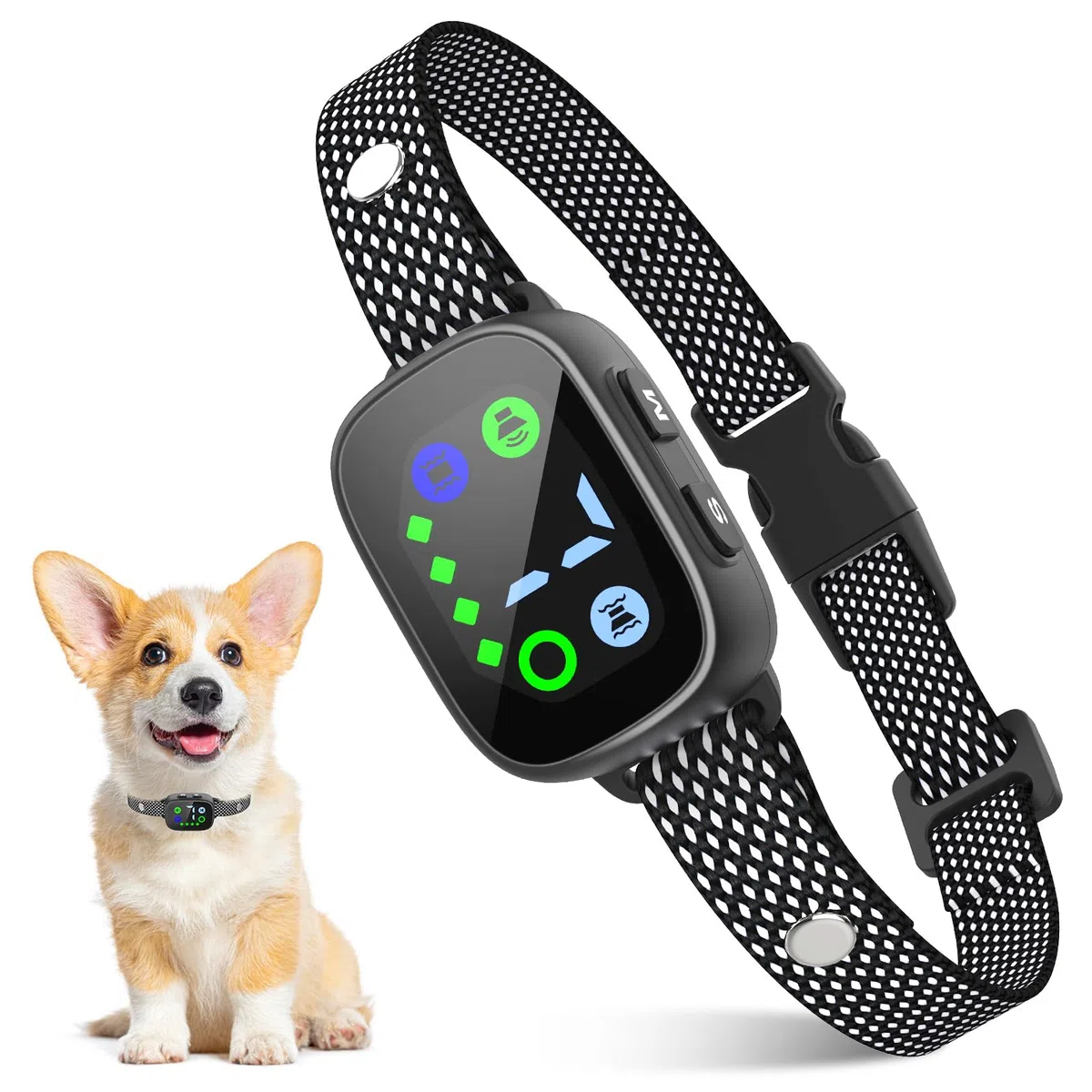 PcEoTllar Collare Antiabbaio per Cani, Collare Vibrante per Stop all'abbaiare, Ricaricabile Collare Elettrico per Cani di Piccola Media Grande Taglia, Suono/Vibrazione/Suono+Vibrazione, Nero