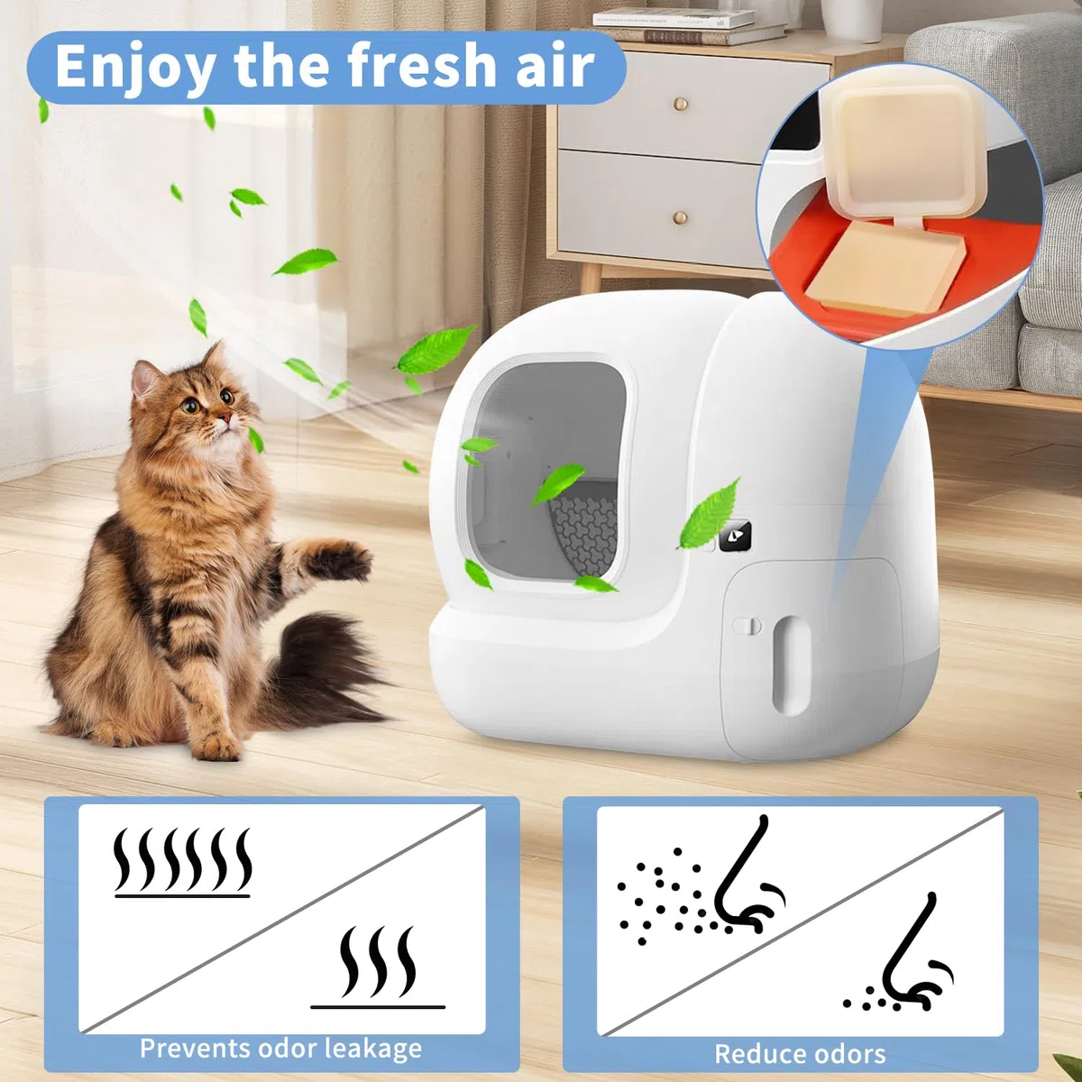 Deodorante N50 per Lettiera Autopulente Pura Max/PURA MAX 2, N50 Odor Eliminator per Rimuove gli Odori di Urina e Feci Del Gatto,Profumo a Lunga Durata（6 pezzi）