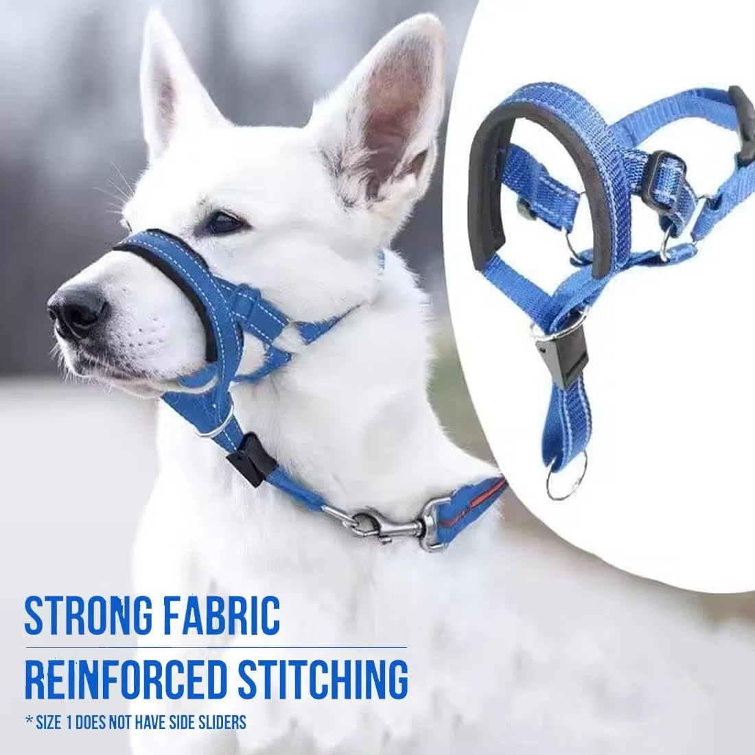 REC Collare Addestramento Cani,Muso Del Cane,Collare per Cane Cone Cinturino di Sicurezza,Cavezza da Testa per Cane,Regolabile e Facilmente Controllabile(L)