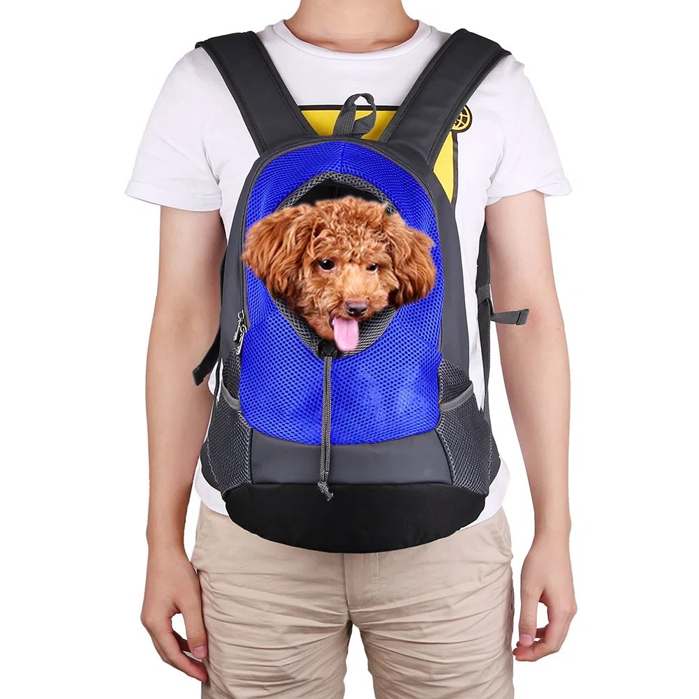 NHSUNRAY Pet Carrier Zaino Per Piccolo Cane Gatto Puppy (3.5kgs Max) On-the-Go Viaggio Pet Anteriore Posteriore Borsa Soft Traspirante Mesh Pup Pack (Blu)