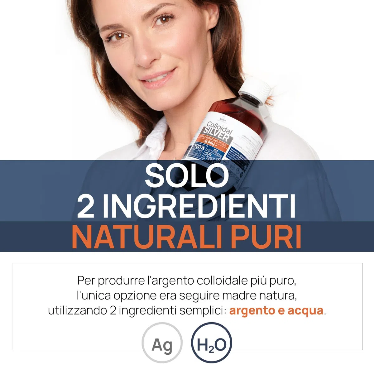 Argento colloidale, 40 PPM, 1 litro, acqua d'argento di alta qualità, più forte di 25 ppm, per uomo, cane e gatto, carbonio neutro, 100% naturale con 2 ingredienti