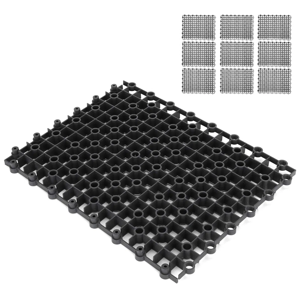 Pannello isolante per acquario, piastra filtrante multifunzione in PVC da 10 pezzi per acquari per pesci, gamberetti e tartarughe, resistente e durevole (Nera)