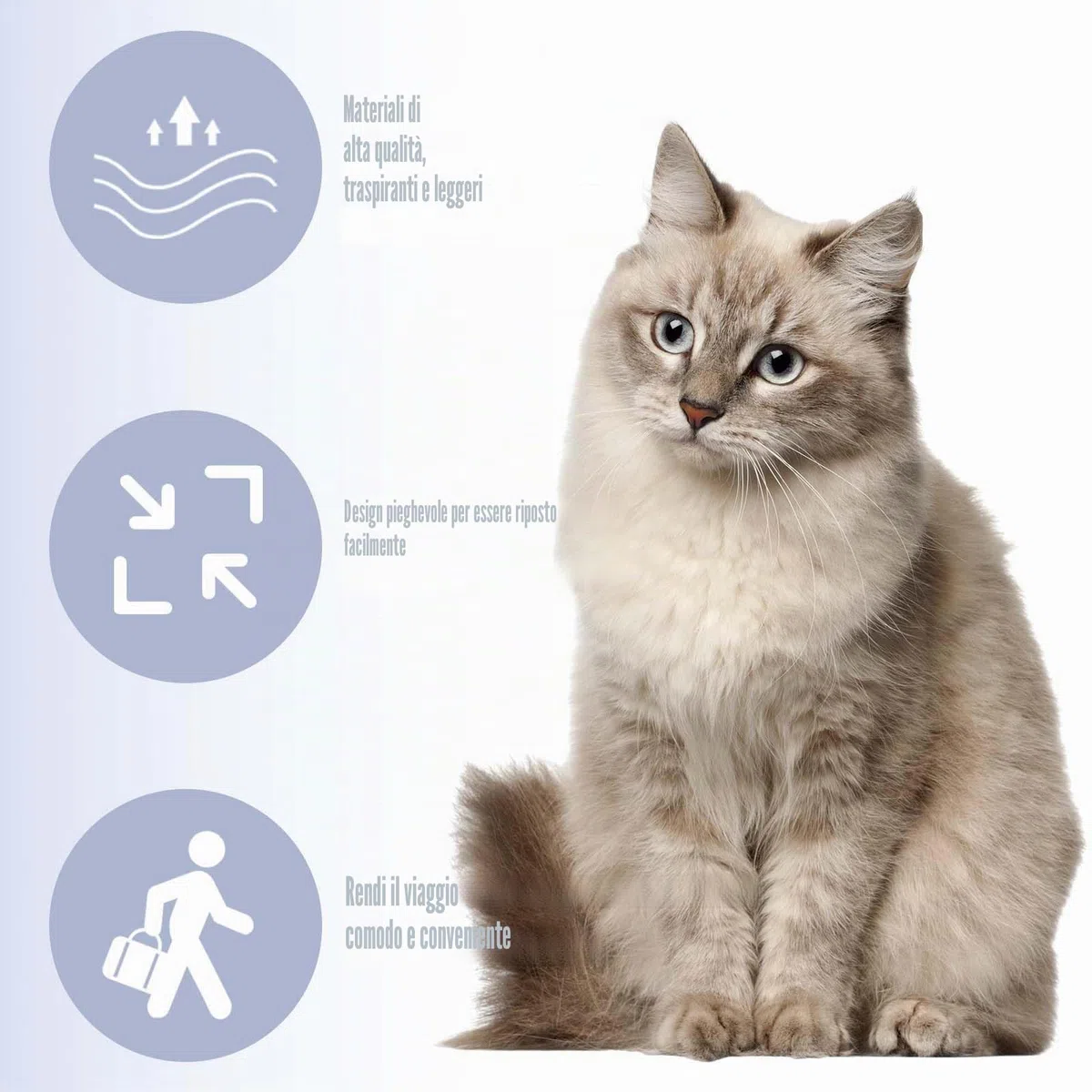 Zaino per Cani e Gatti,Zaino per Animali Domestici,Trasportino Zaino per Cani Gatti,Zaino Gatto per Viaggo e Campeggio,Trasportino Gatto,Per piccoli animali domestici come gatti e cani (blu)