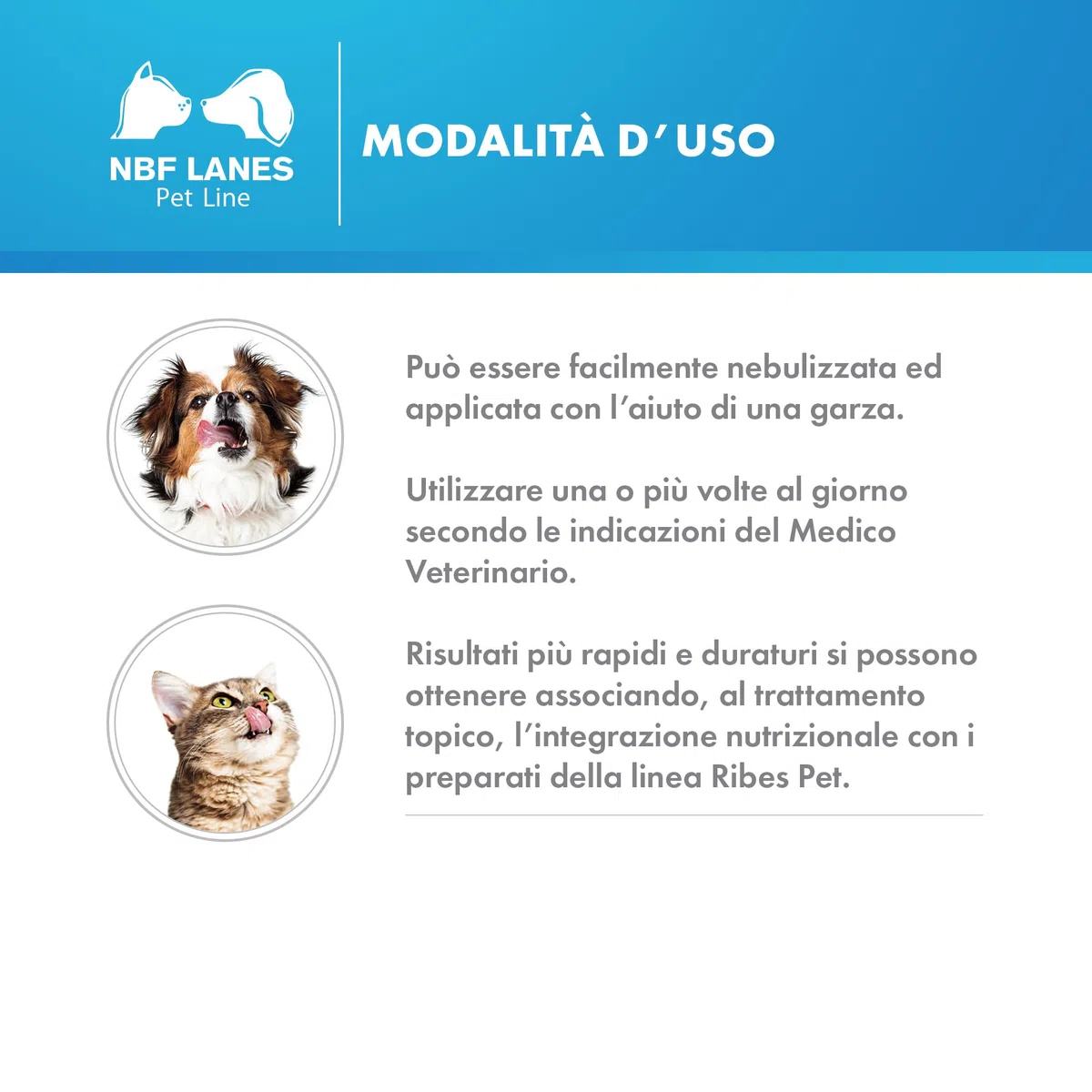 NBF Lanes | Ribes Pet Ultra Emulsione Dermatologica a Cristalli Liquidi Cane e Gatto 50 ml, Normalizza il Microbiota Cutaneo, Favorisce la Normale Funzione Barriera della Cute, con Ceramidi