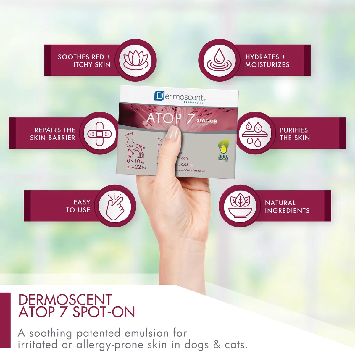 DERMOSCENT ATOP7 SPOT ON PERROS GATOS 0-10KG (NDR)