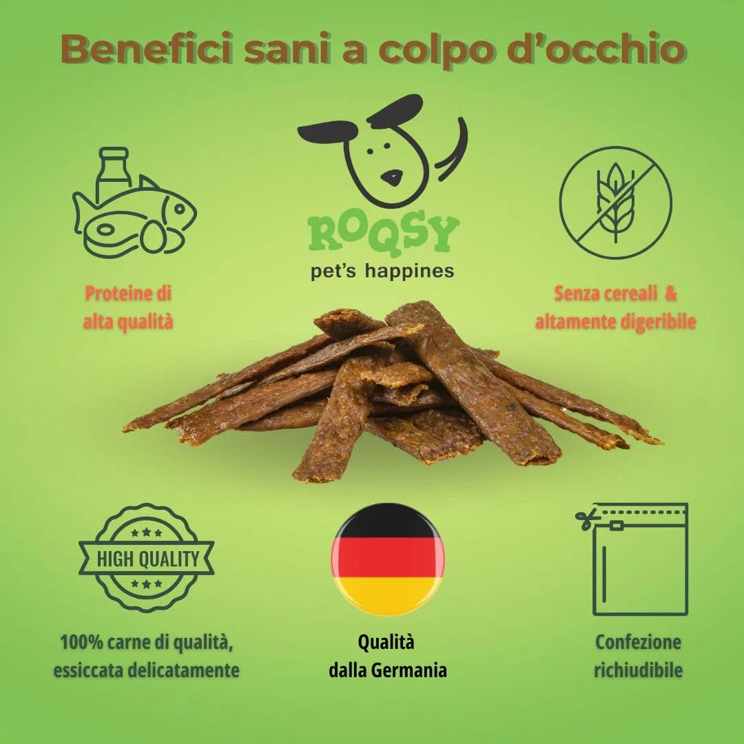 Snack Naturale per Cani 100% Capra – Monoproteico, Ipoallergenico, Senza Cereali – 200g (2×100g)