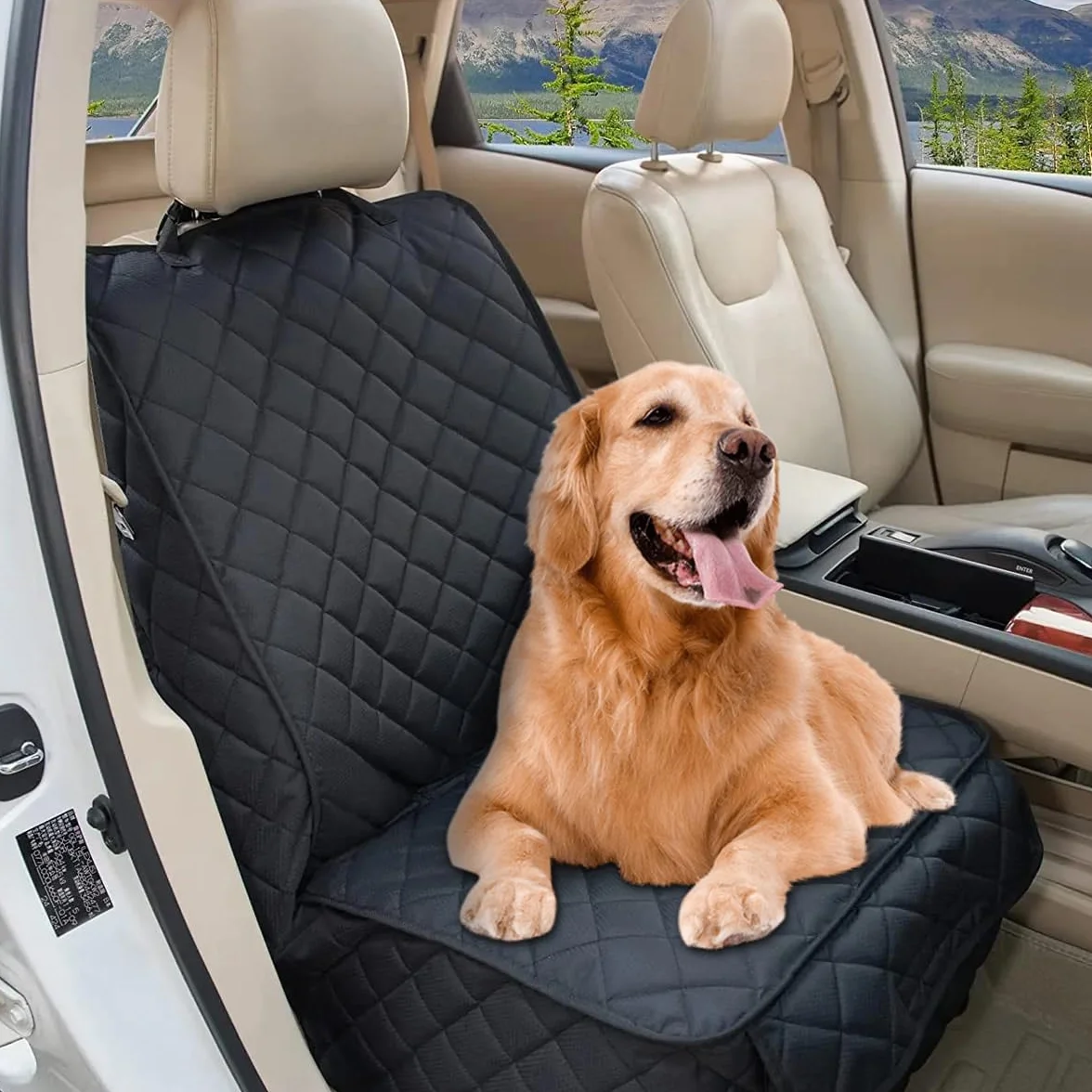 JNNJ Coperta Telo Auto per Animali, Coprisedile Anteriore per Cani, Protezione Impermeabile Coprisedile Auto per Animali, Protezione Integrale Antiscivolo Coprisedili Adatto Tutte Auto(Nero)