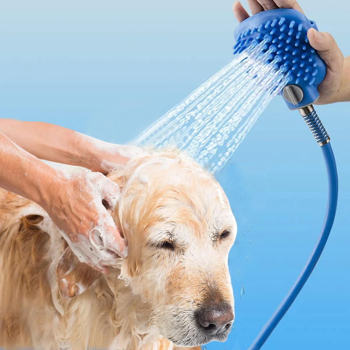 Spruzzatore doccia per animali domestici,Strumento da bagno per animali domestici,Spazzola da bagno per cani,Include tubo da 2,3 m, ideale per il bagno, la cura, massaggiare e lavare