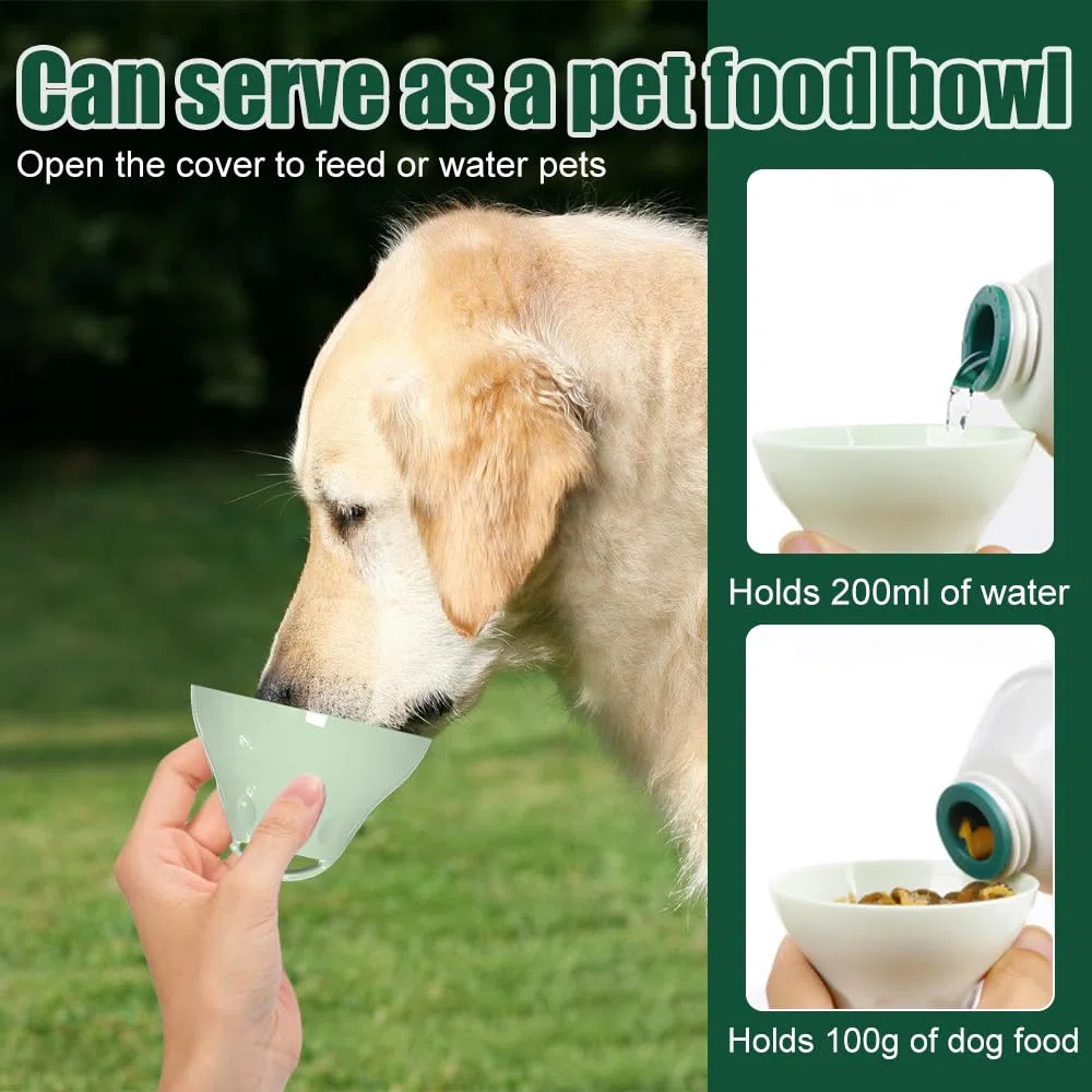 Borraccia Portatile per Cani, 200ML Bottiglia da Viaggio per Cani Gatti, Dispenser per Acqua con Corpo Pieghevole in Silicone e Fibbia di Sospensione, per Piccoli Animali Passeggiate Escursioni