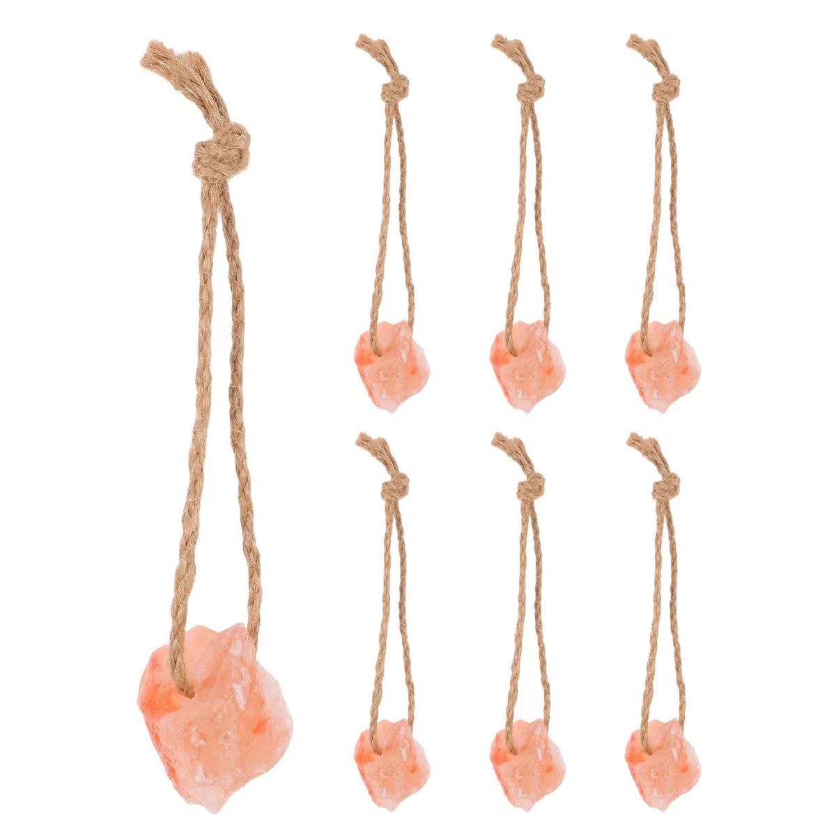 KICHOUSE 7 blocchi di sale minerale naturale su corda per l'alimentazione del bestiame (bovini, cervi, capre e altri animali da allevamento, circa 30-50 g)