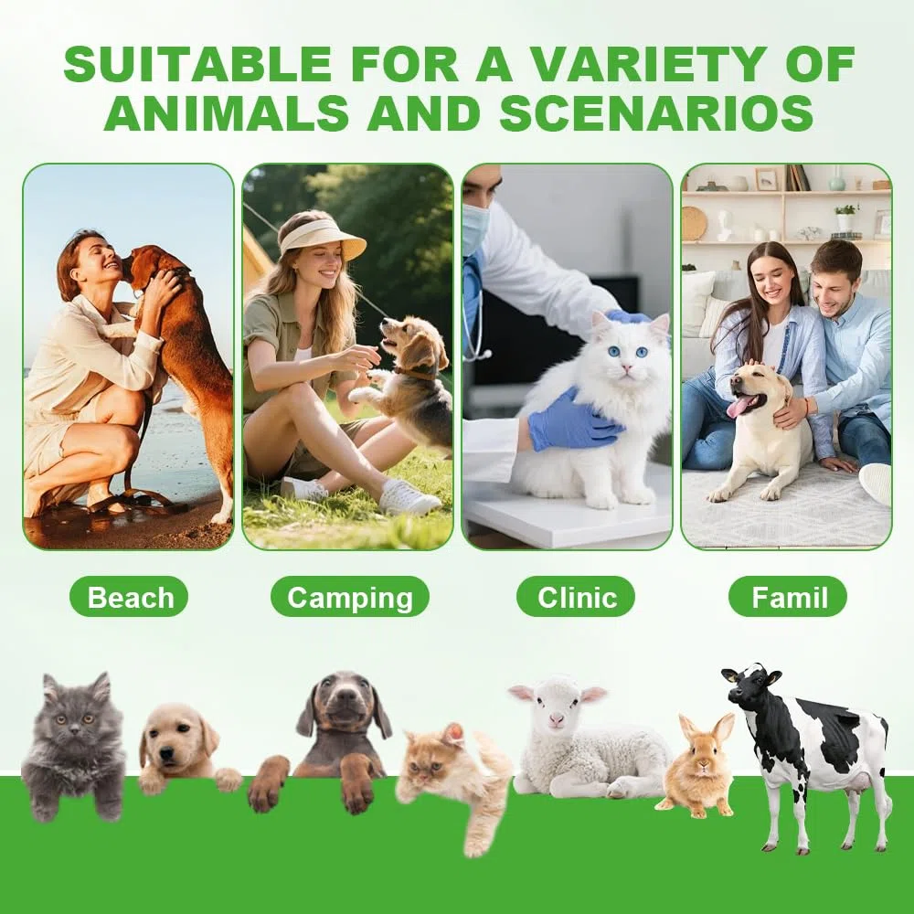 Monitor della temperatura dell'orecchio del cane, termometro per cani e gatti, termometro digitale per animali domestici con display a LED, termometro portatile per cani, gatti e animali