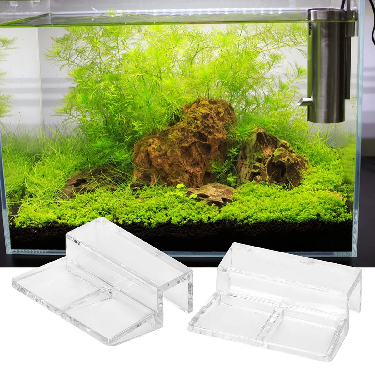 Akozon Accessorio per Morsetto di Supporto per Supporto per Clip in Acrilico con Copertura in Vetro da 20 Pezzi per Acquario (8mm)