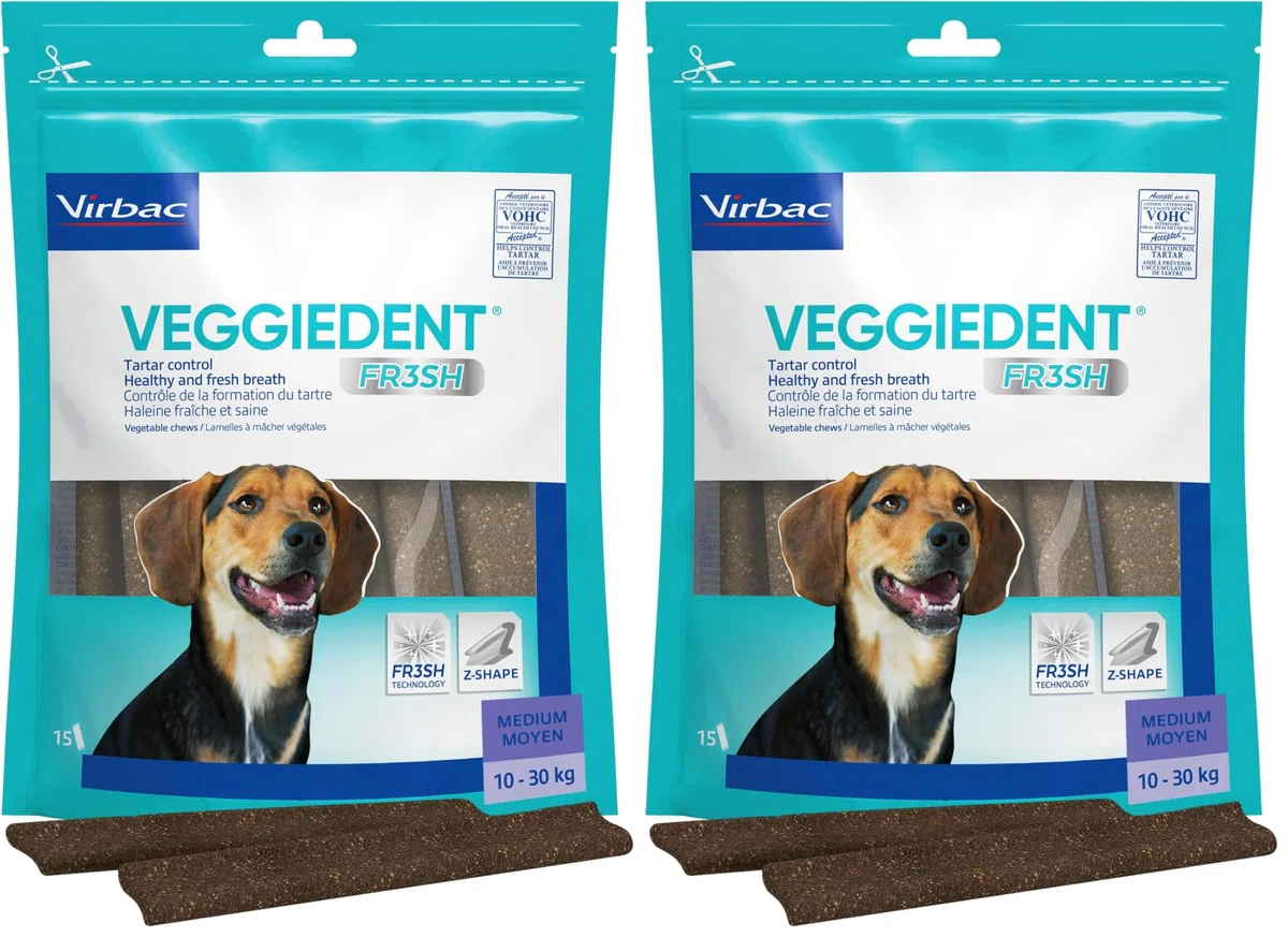 Virbac Veggiedent Fr3sh M 15 Stick (Confezione da 2)