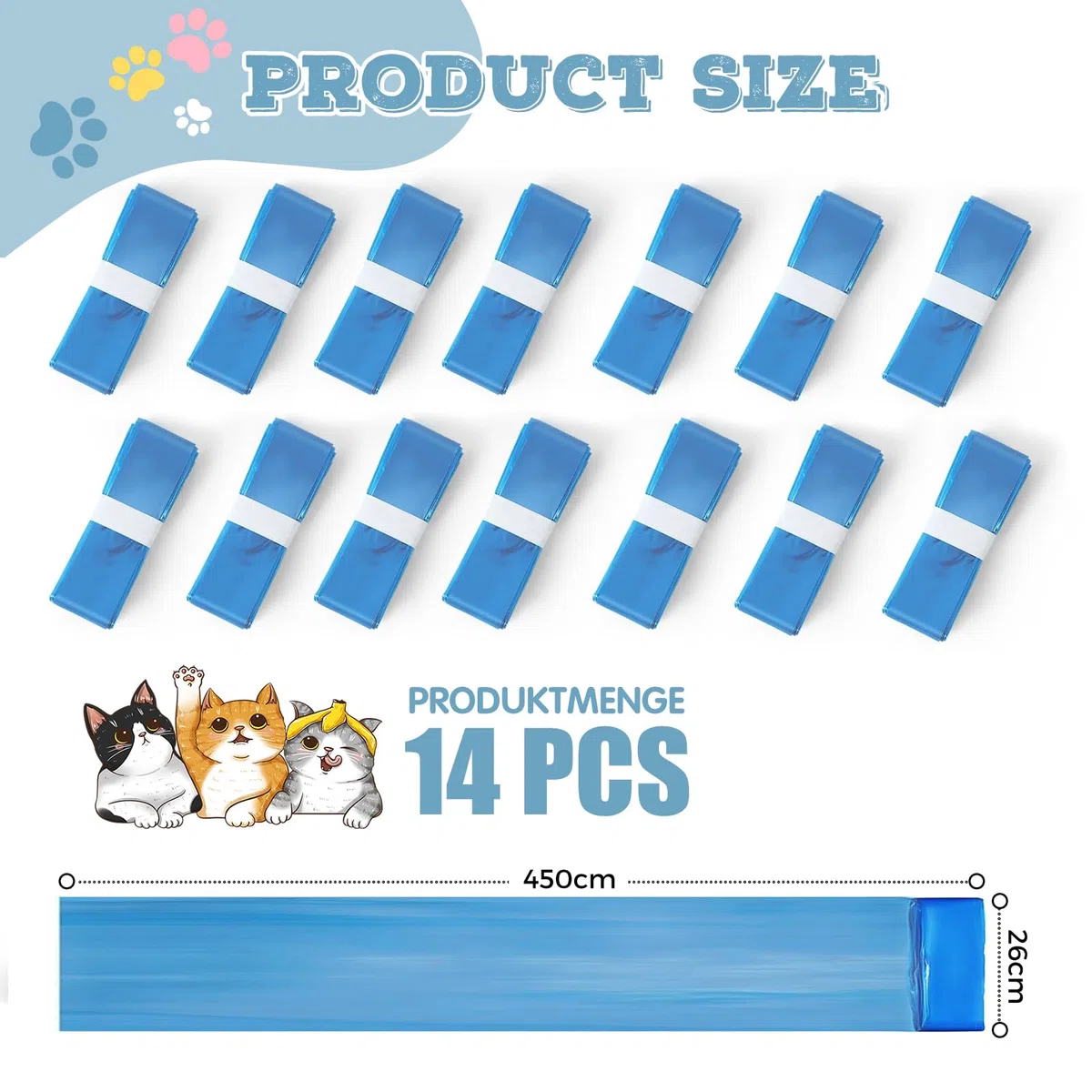 14 pellicole di riempimento e sacchetti per lettiera per gatti Litter Genie XL, LitterLocker Fashion & LitterLocker II (4,5 m, senza cartuccia)