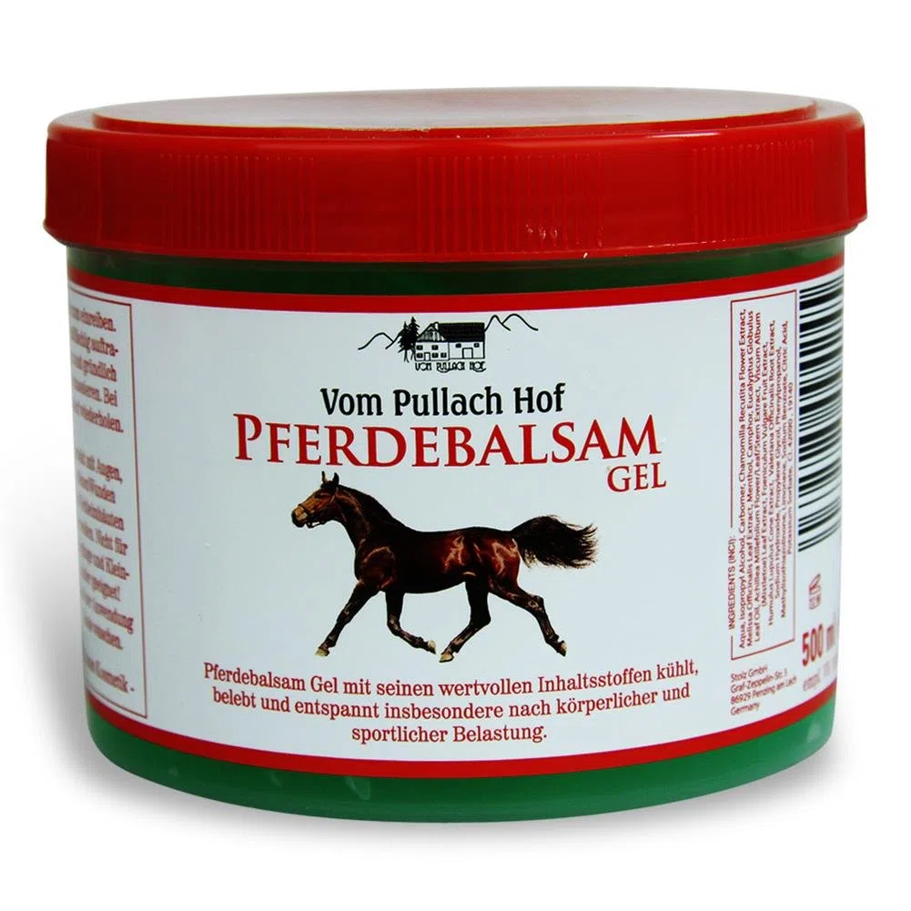 Paardenbalsam Gel van Pullach Hof, pijnlijke spieren, gewrichten, voeten, verfrisst en stimuleert de doorbloeding - 500ml