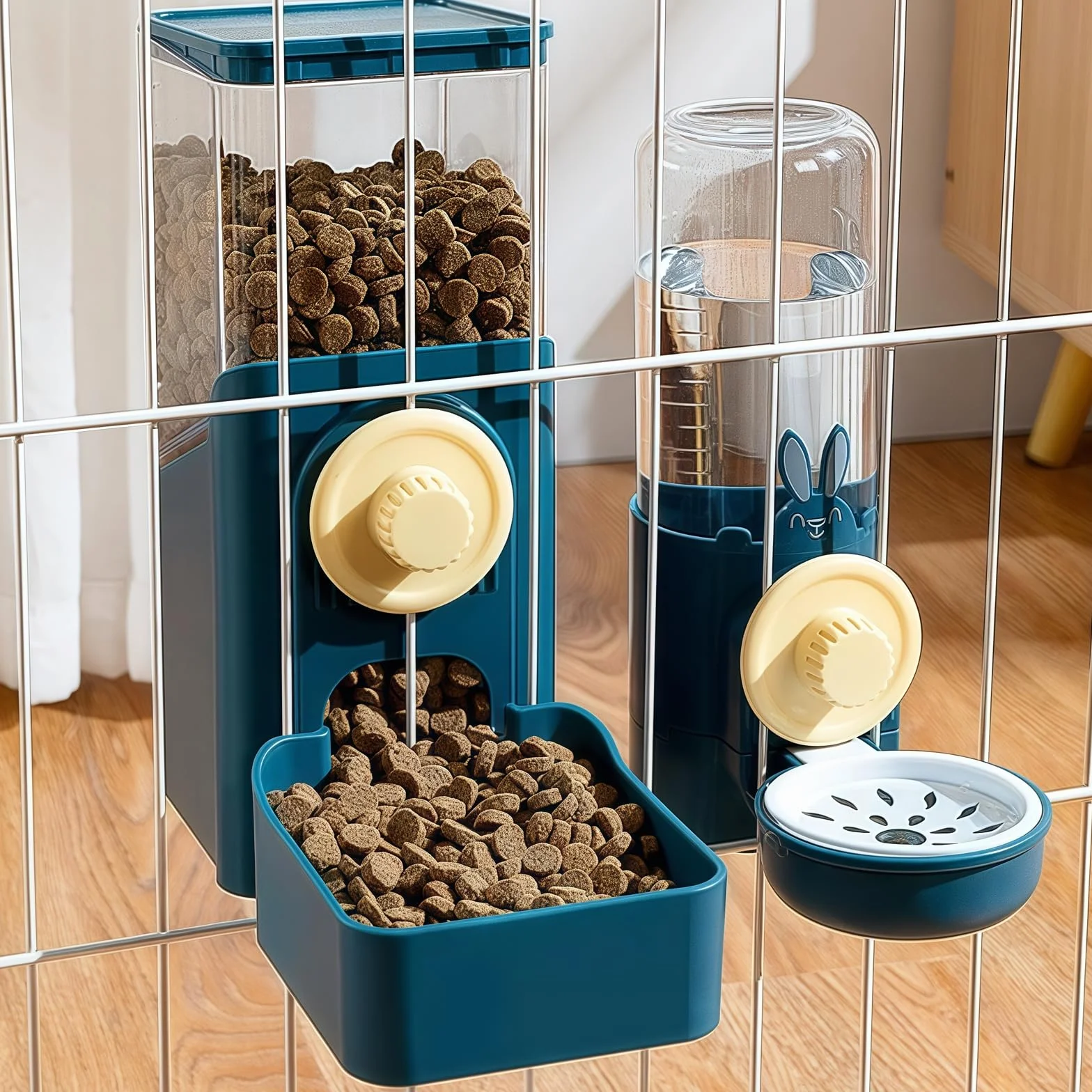 Gabbia sospesa, dispenser di acqua per animali domestici: contenitore per animali domestici, distributore automatico di cibo per gatti, conigli, cani, porcellini d'India
