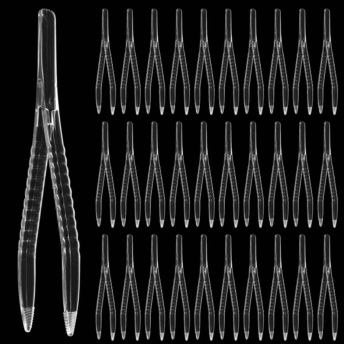Pinzette in Plastica, Tick Remover,50 pezzi Pinzette Sterili, Pinza per Zecche,Pinzetta per Rimozione Zecche,per Artigianato,Medicazione,Garza,Laboratorio,Scuola, Scienze Elementari