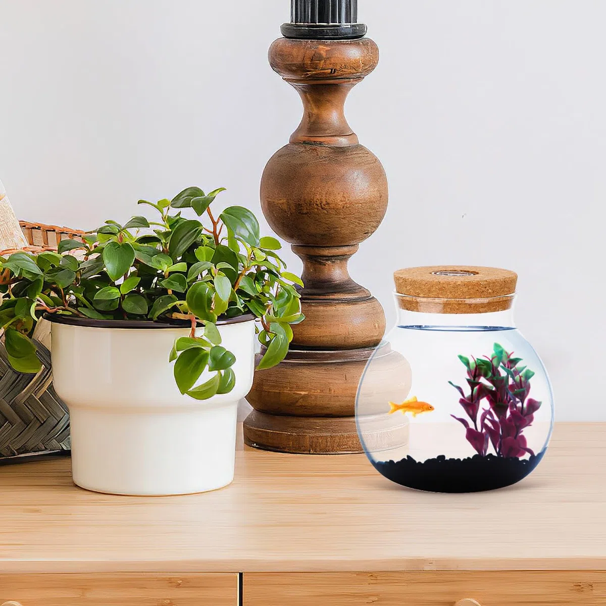 UKCOCO Bottiglia di vetro per paesaggio con coperchio, decorazione per matrimonio, in vetro borosilicato, ecologica, per terrari, fai da te, con micro paesaggio