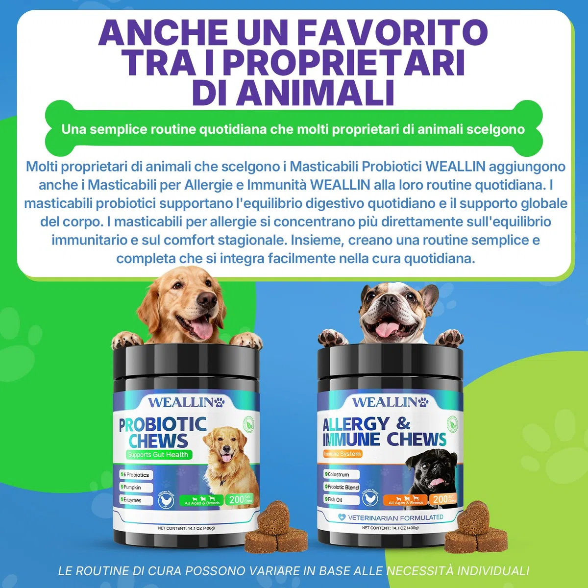 Probiotici per Cani, Prebiotici per la Salute Intestinale–Supporta la Salute Digestiva e l’Assorbimento dei Nutrienti–200 Bocconcini Morbidi che Supportano la Salute della Pelle e la Salute Generale