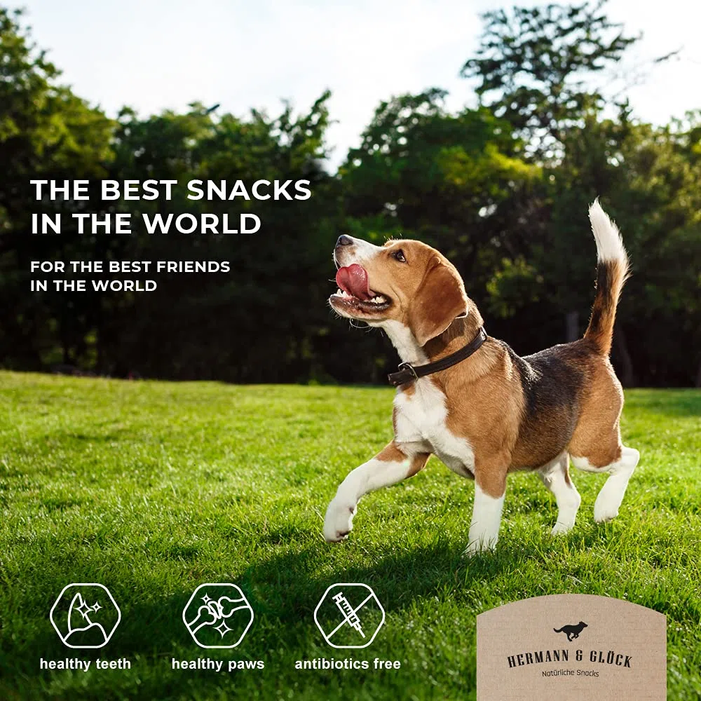 Hermann & Glück Zampe di Gallina Premium Naturale | Snack Senza Cereali | Carne Essiccata per Cani 1/2kg