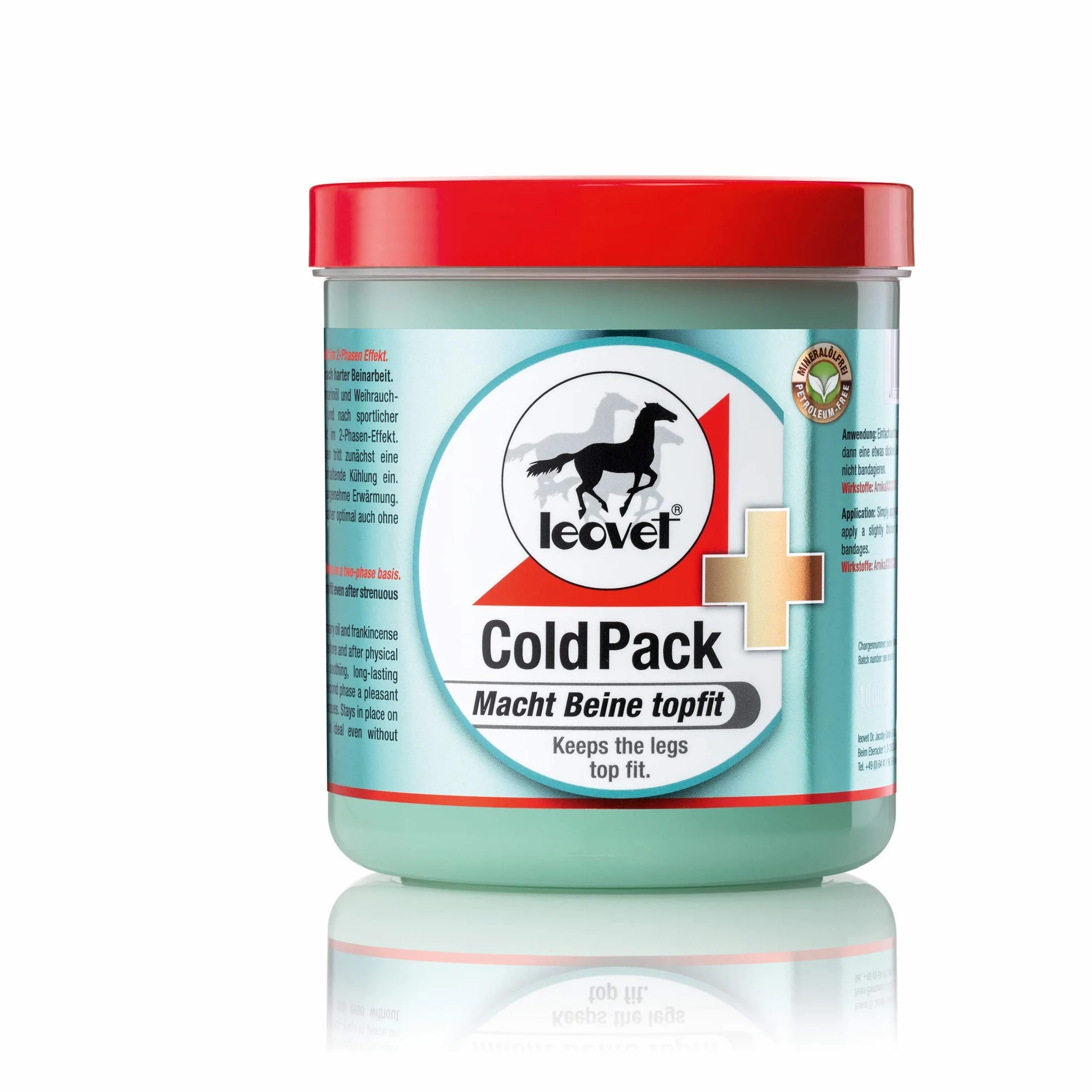 Leovet Cold Pack | 500 ml | Balsamo per Cavalli | per sostenere la muscolatura e la Mobilità | Contiene Arnica, rosmarino, mentolo e Resina di incenso | Effetto rinfrescante di Lunga Durata