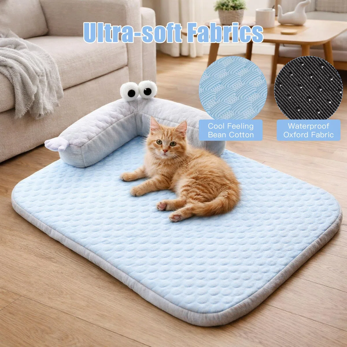 Letto refrigerante per cani e gatti – Tappetino rinfrescante in seta di ghiaccio con rivestimento lavabile – ortopedico e antiscivolo per l'estate – ideale per canili, auto e appartamento