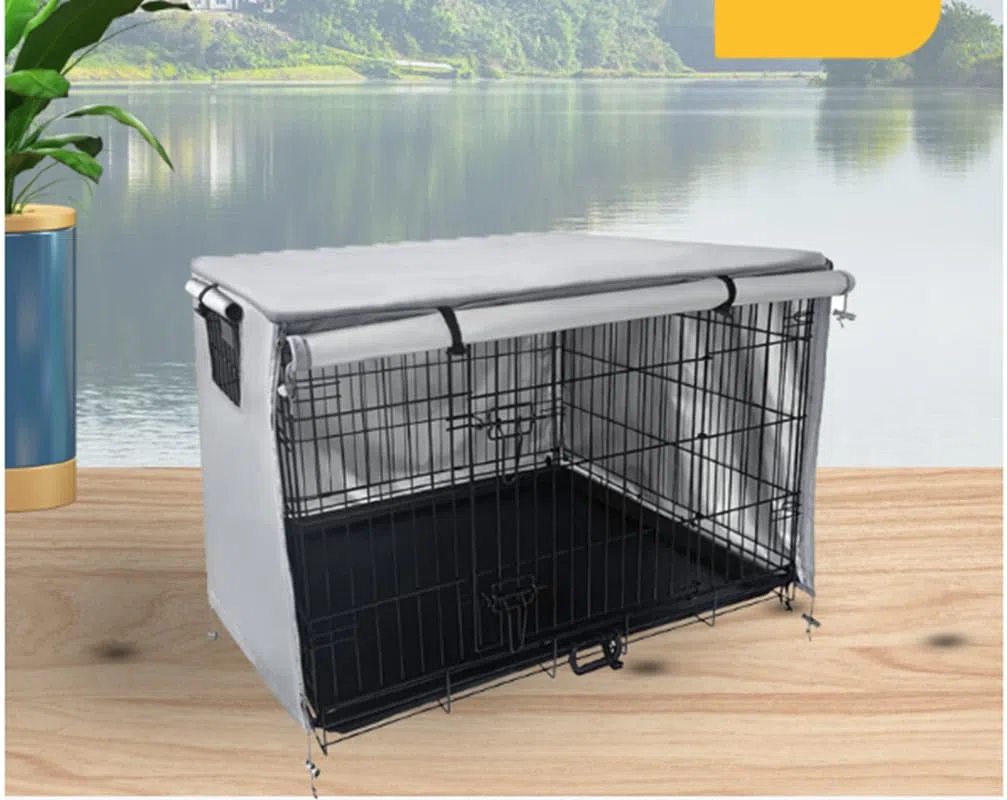 Copertura della gabbia per cani Copertura impermeabile Resistente leggera Copertura della gabbia per animali domestici poliestere Copertura della gabbia esterna interna+Ciotola pieghevole in plastica