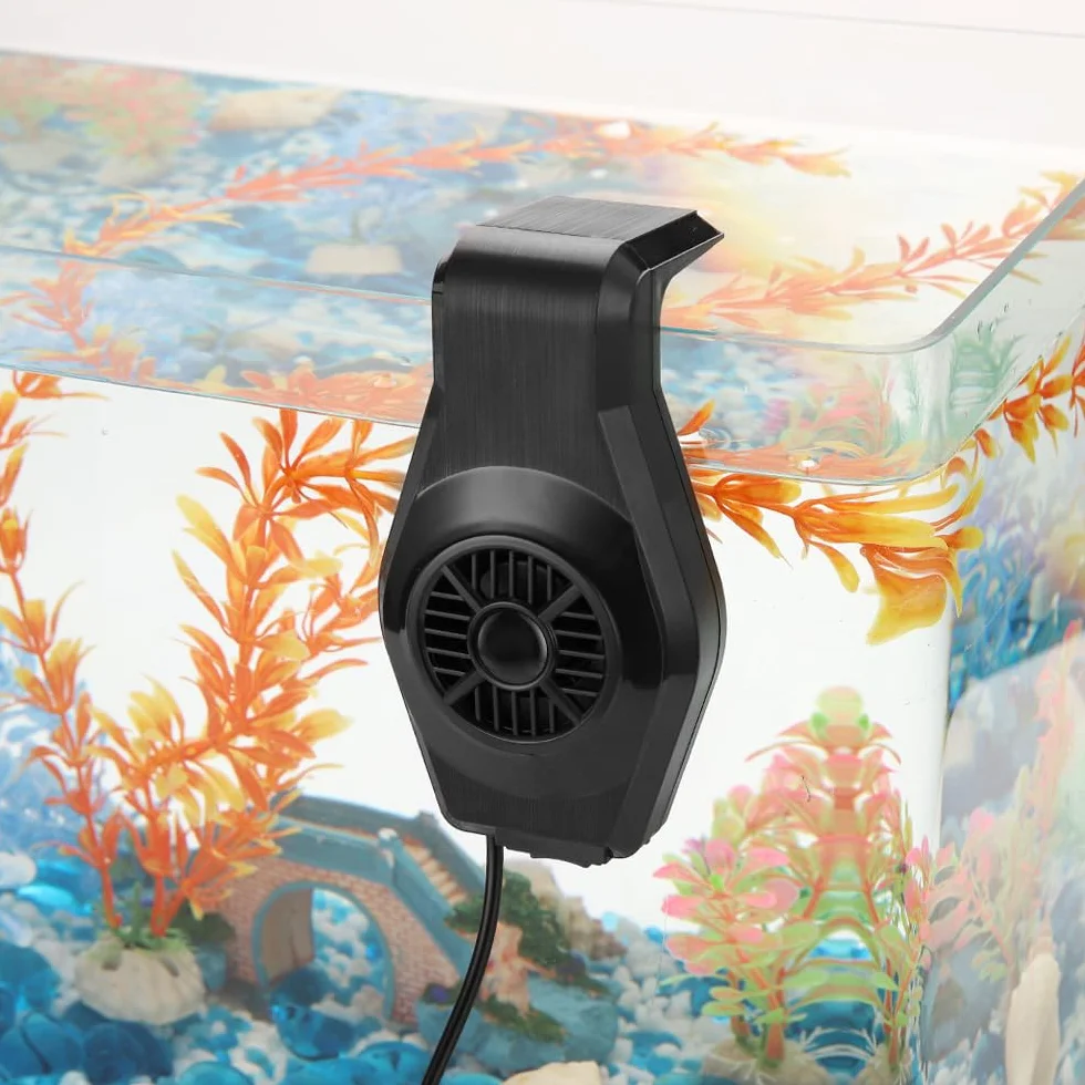 MiOYOOW Mini Refrigeratore per Acquari, Piccolo Ventole di Raffreddamento con Ampia Uscita dell'Aria, USB Ventilatore per Acquario per Acqua Dolce e Salata