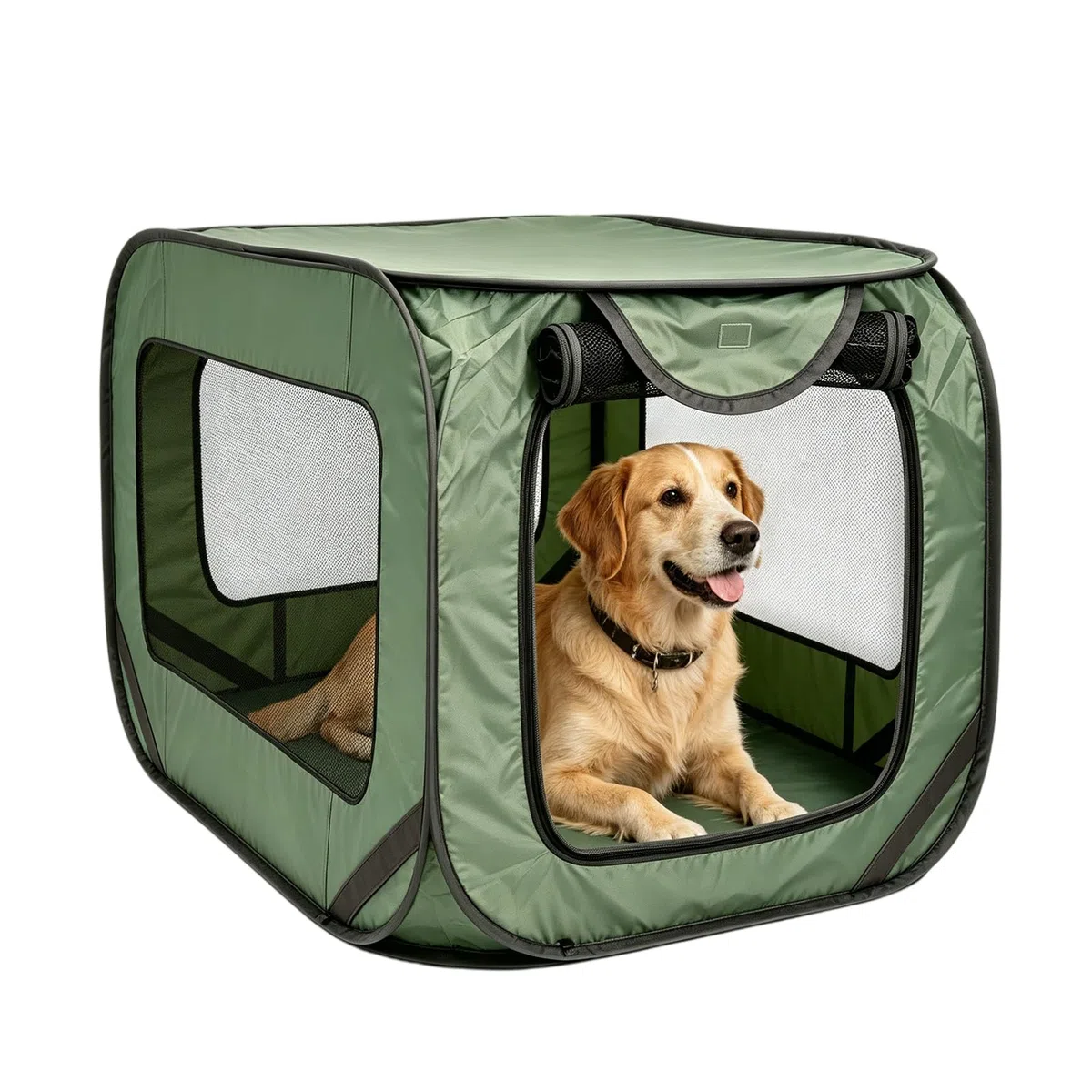 Trasportino per cani pieghevole, pieghevole, grande superficie a rete, pieghevole, in tessuto Oxford portatile, per auto e esterni, 52 x 92 x 52 cm