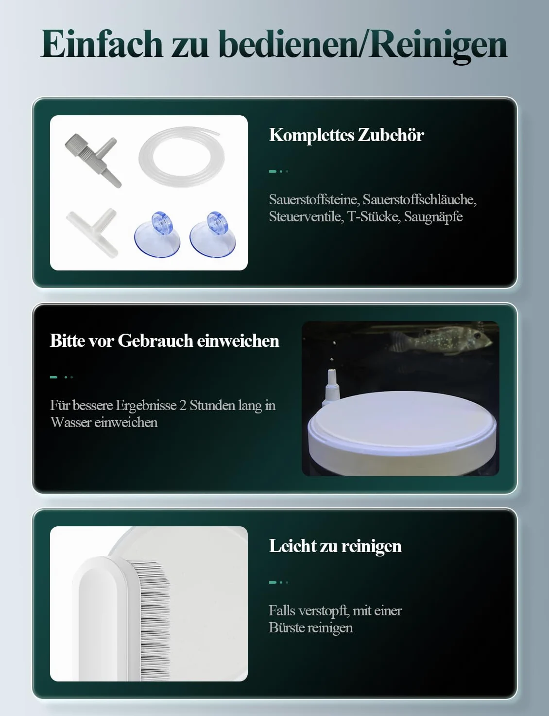 boxtech Pietra ad Aria per Acquario, Acquario Diffusore di CO2 Kit, diffusore Silenzioso Super Alto per Ossigeno disciolto per acquari e idroponici (150mm)